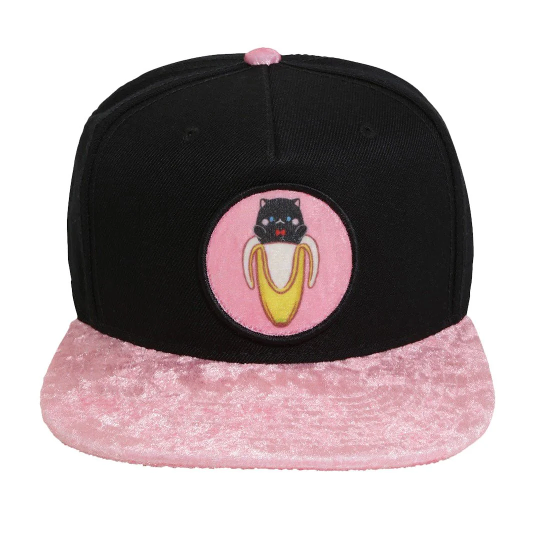 Bananya Pink and Black Plush Snapback - Image 2