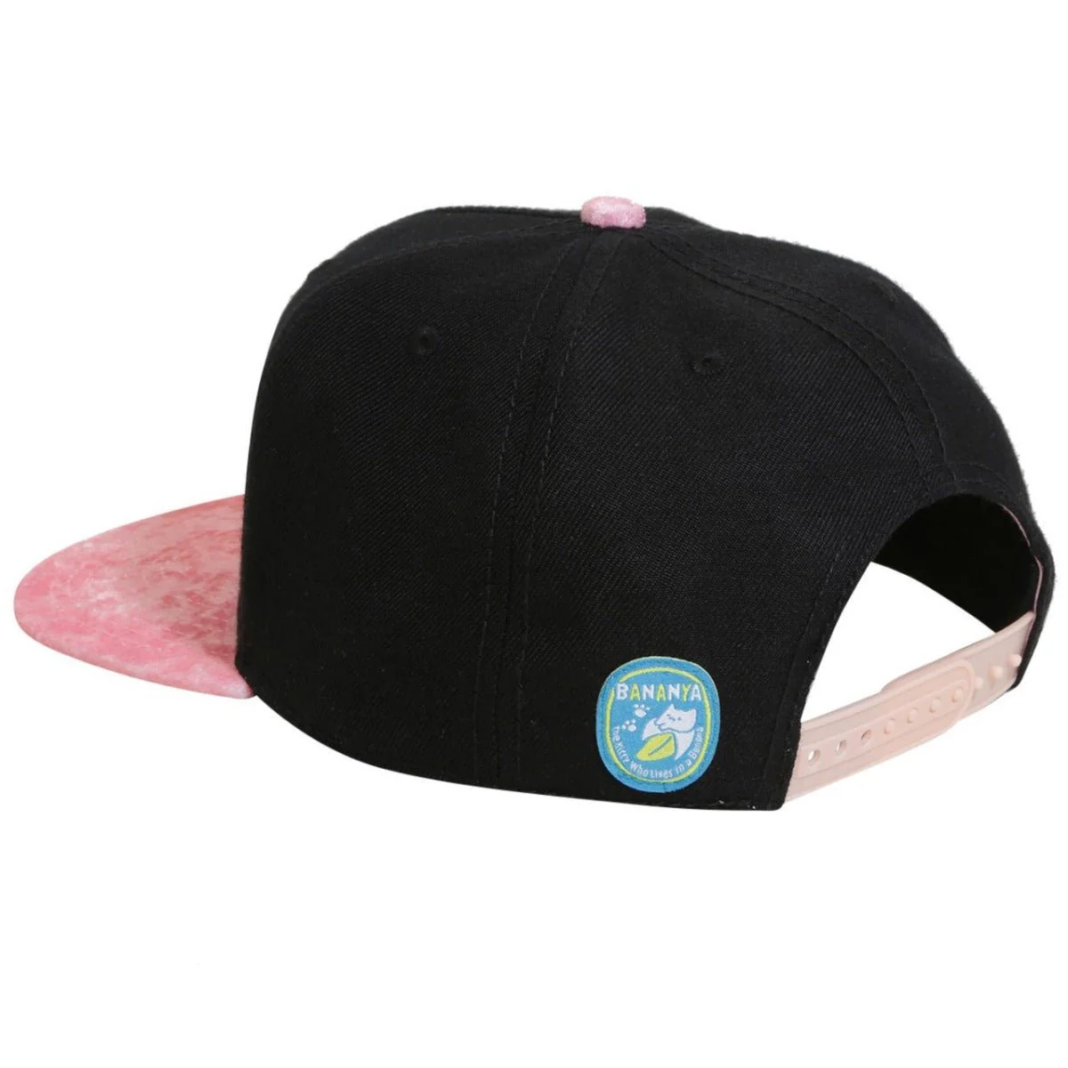 Bananya Pink and Black Plush Snapback - Image 3