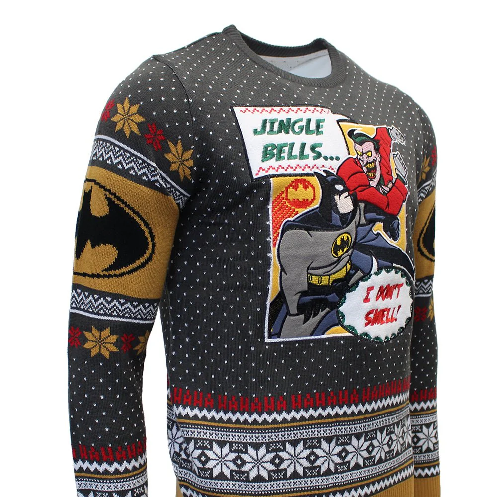 Batman Jingle Bells Knitted Christmas Jumper / Sweater - Image 2