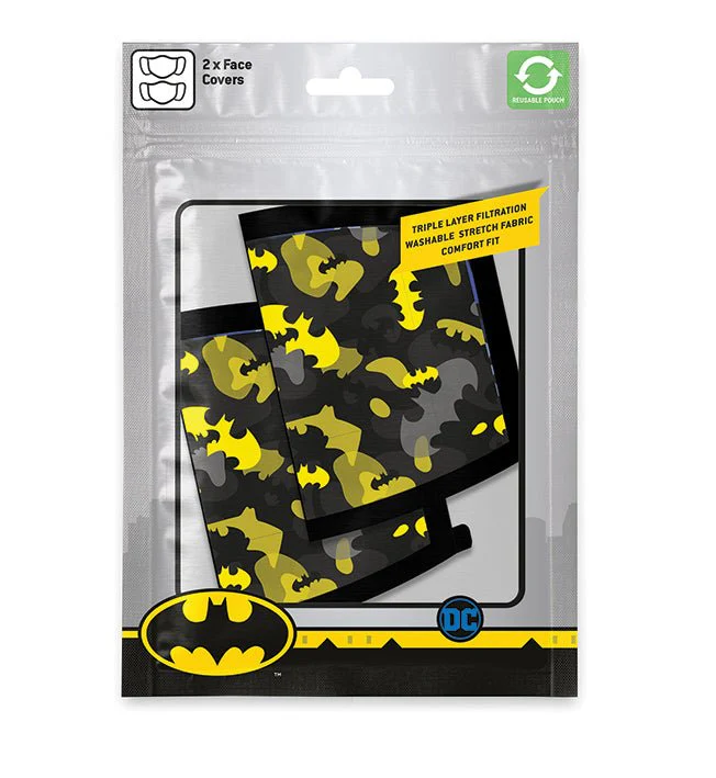 Batman Yellow Camo Face Mask 2 Pack - Image 4