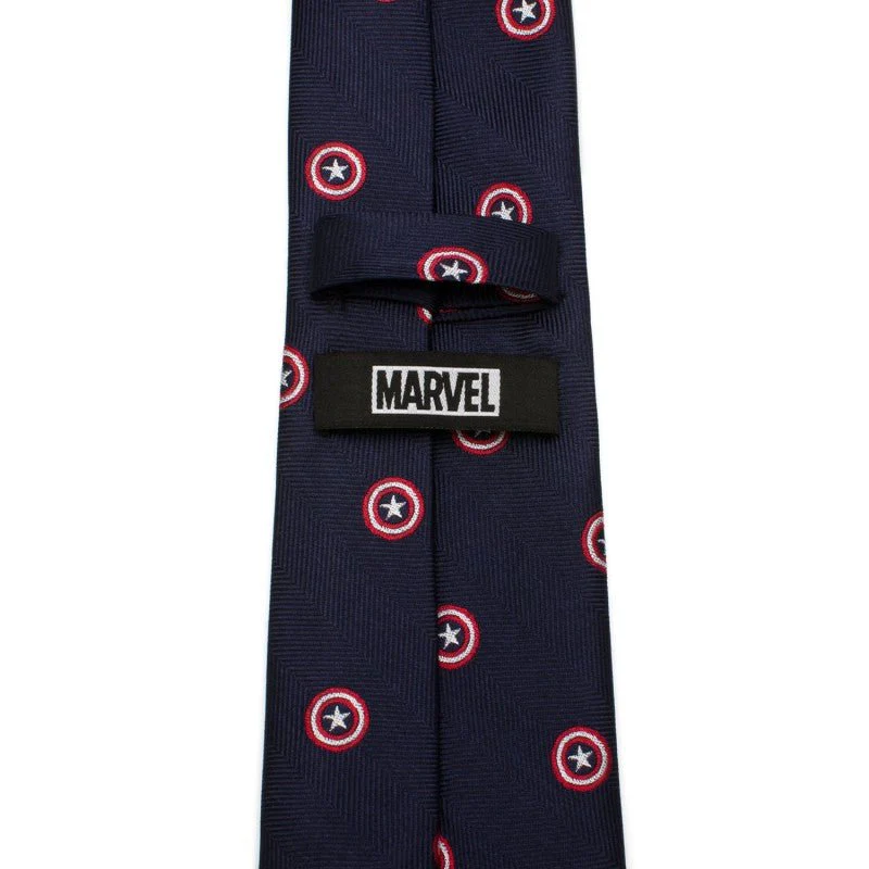 Captain America Navy Silk Tie - Image 3
