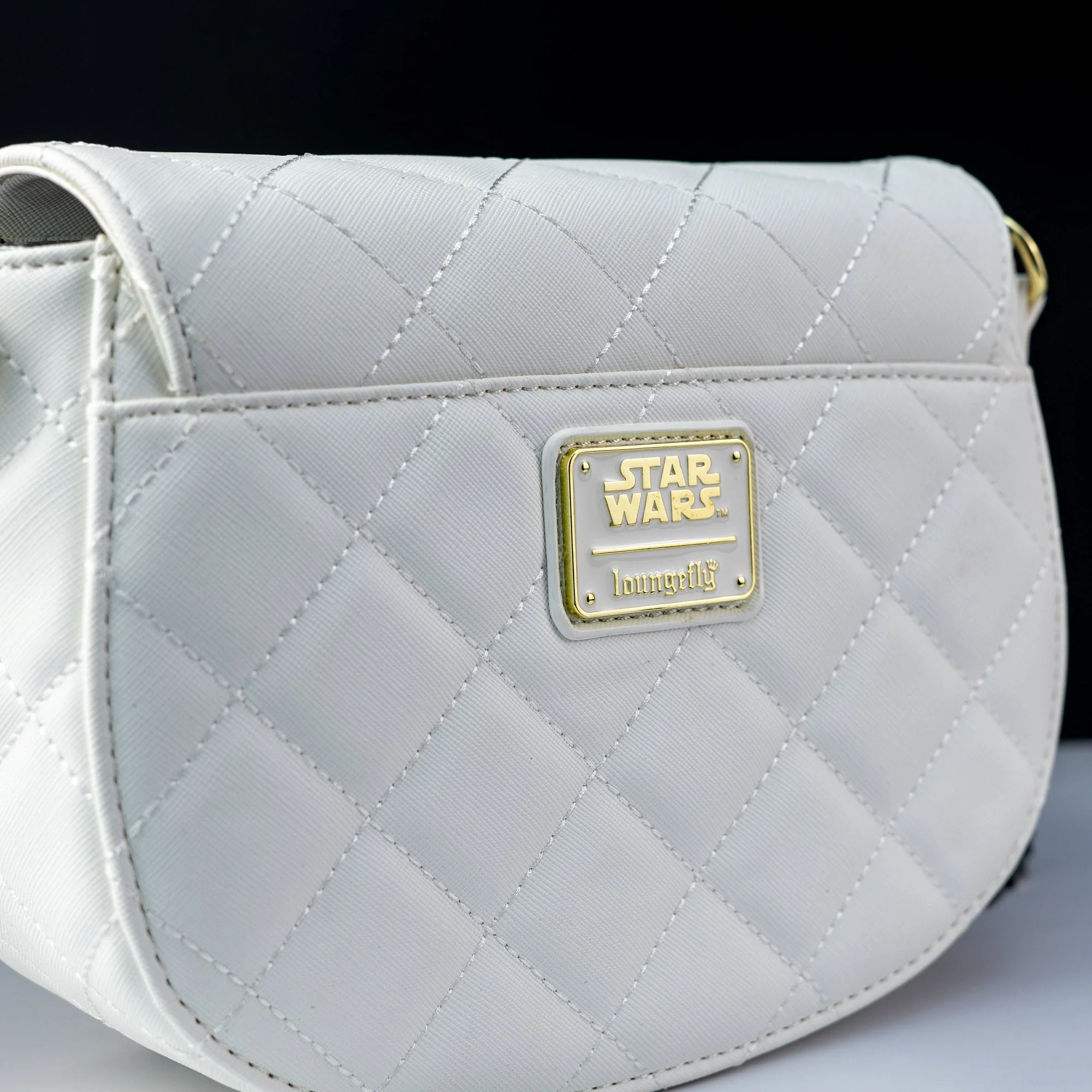 Loungefly x Star Wars White Gold Rebel Mini Saddle Crossbody Bag - Image 4