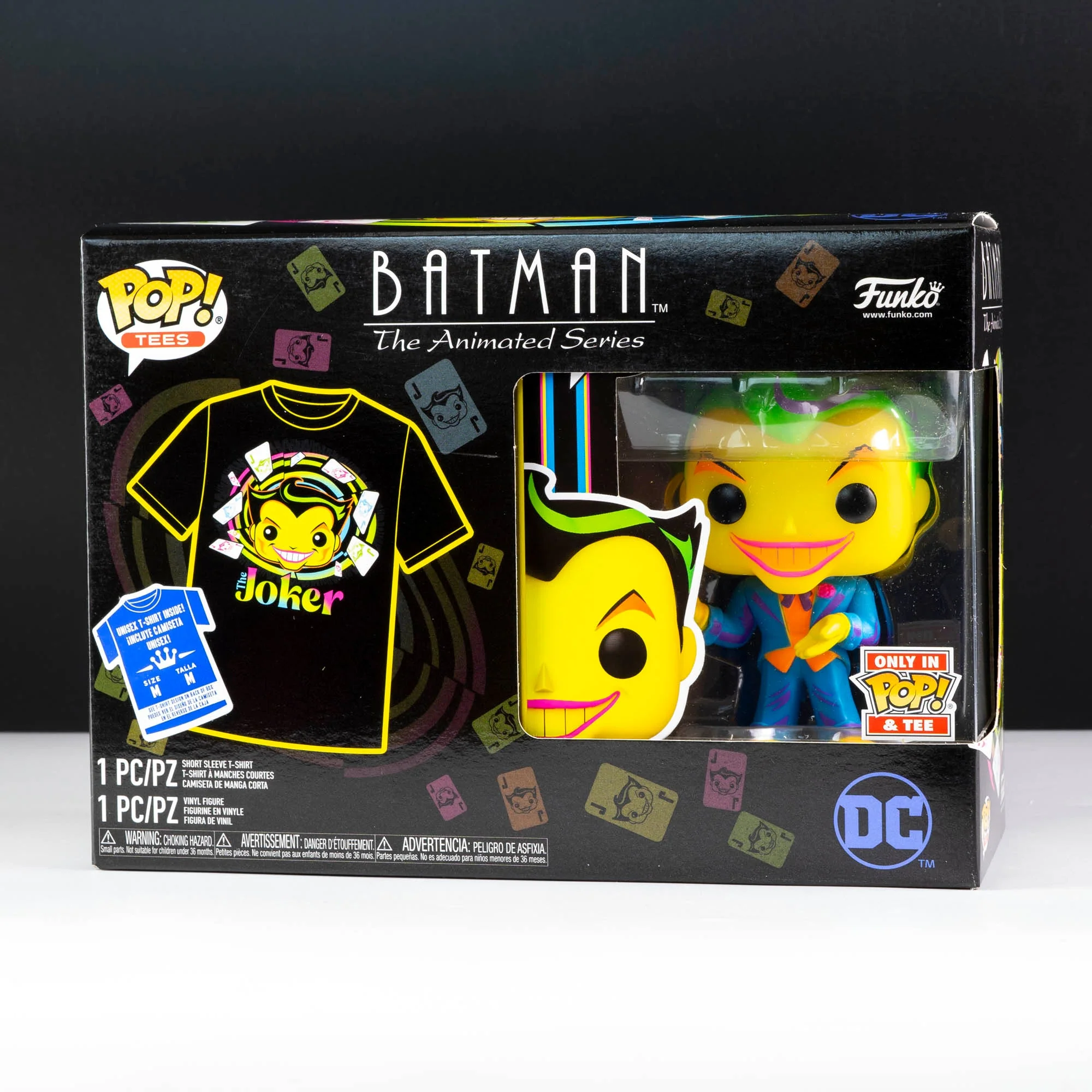 DC Comics Joker Blacklight Pop! Vinyl and Tee Set - Image 2