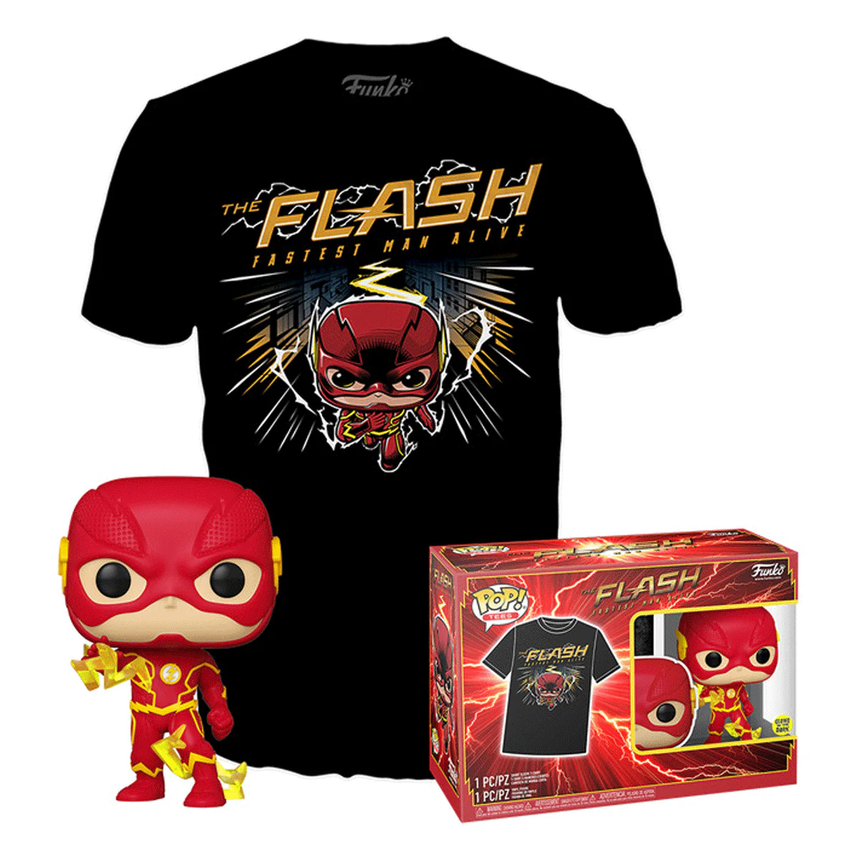 DC Comics The Flash (Glow in the Dark) Pop! Vinyl and Tee Set - Image 3