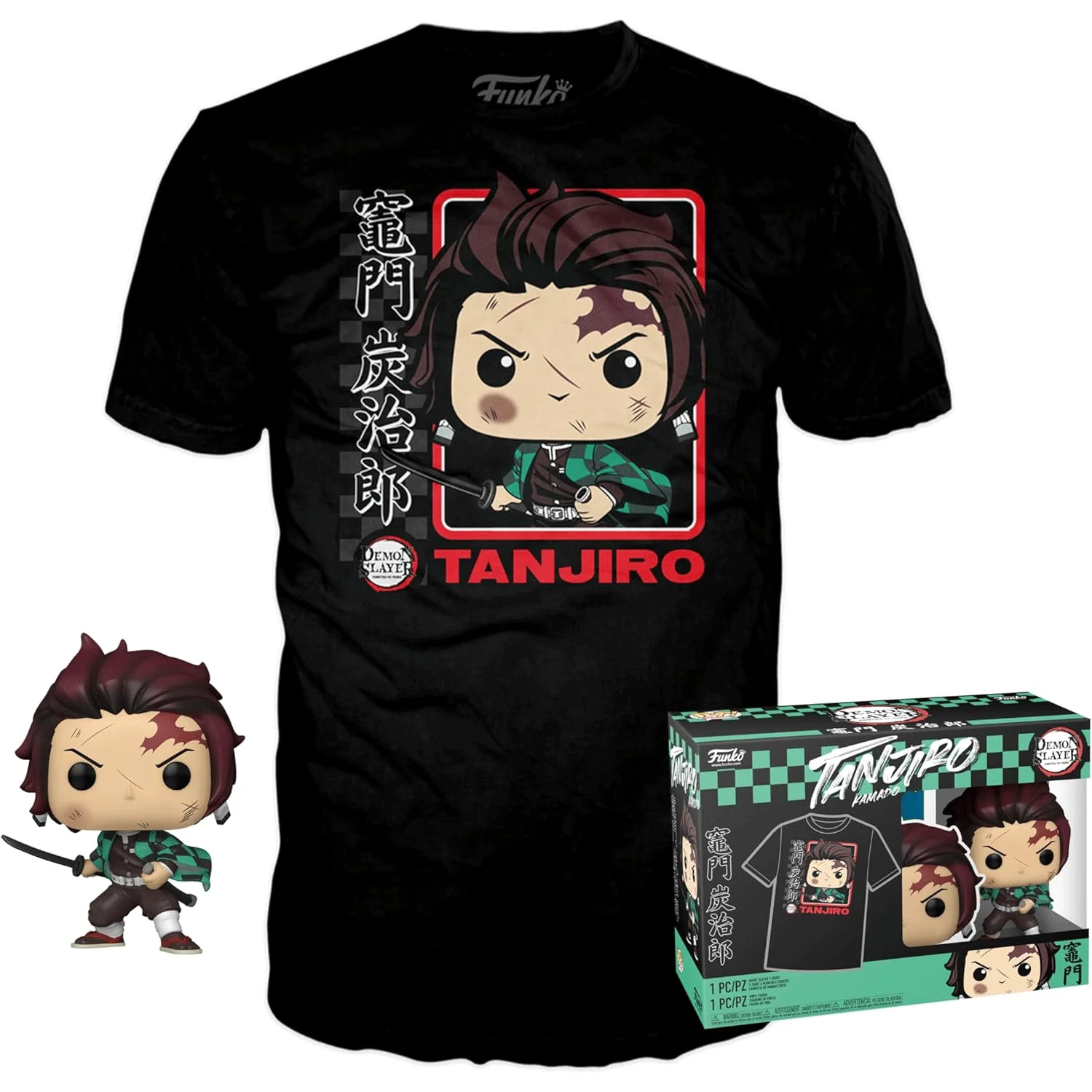 Demon Slayer Tanjiro with Sword Pop! Vinyl and Tee Set - Image 3