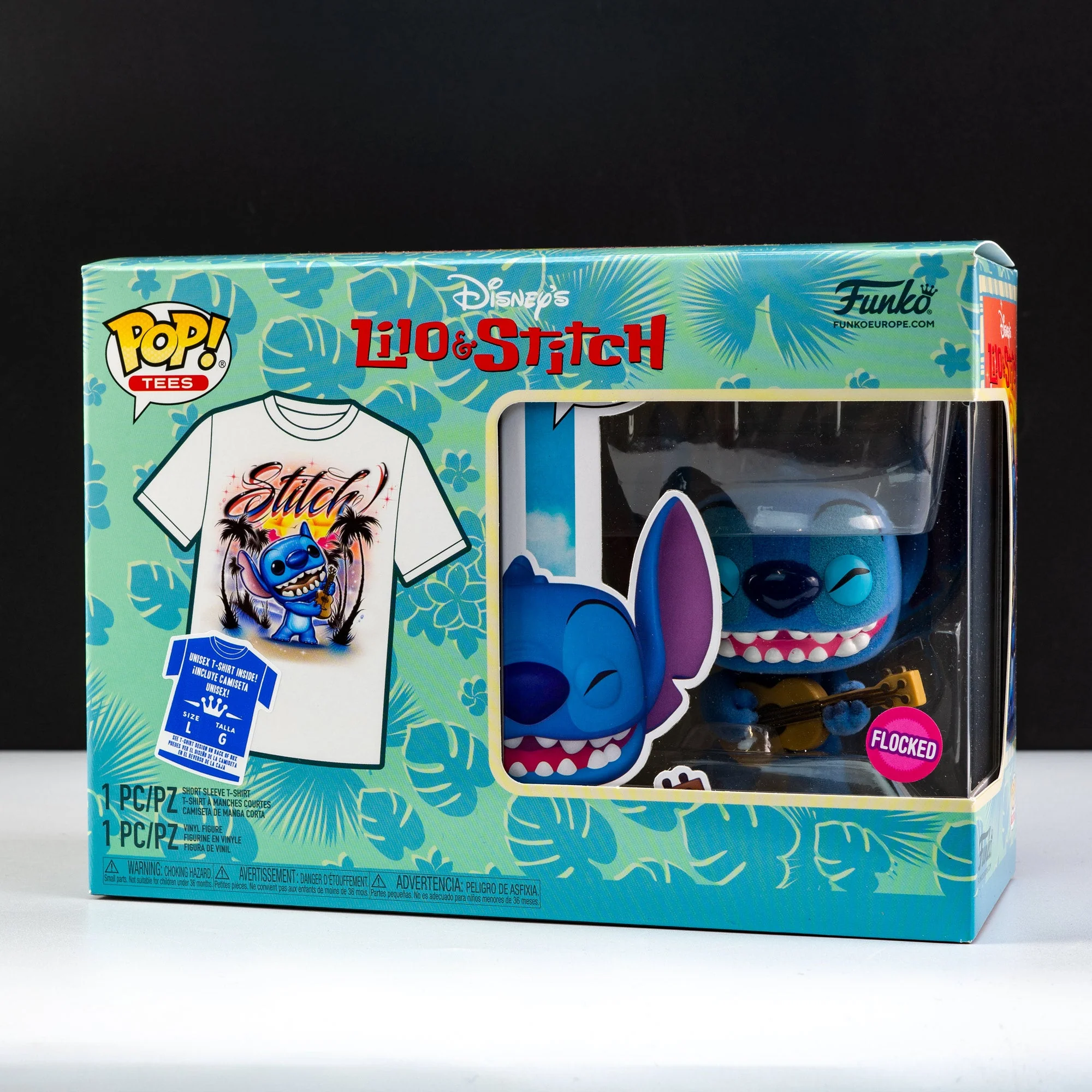 Disney Lilo and Stitch - Stitch with Ukulele Flocked Pop! Vinyl and Tee Set - Image 2