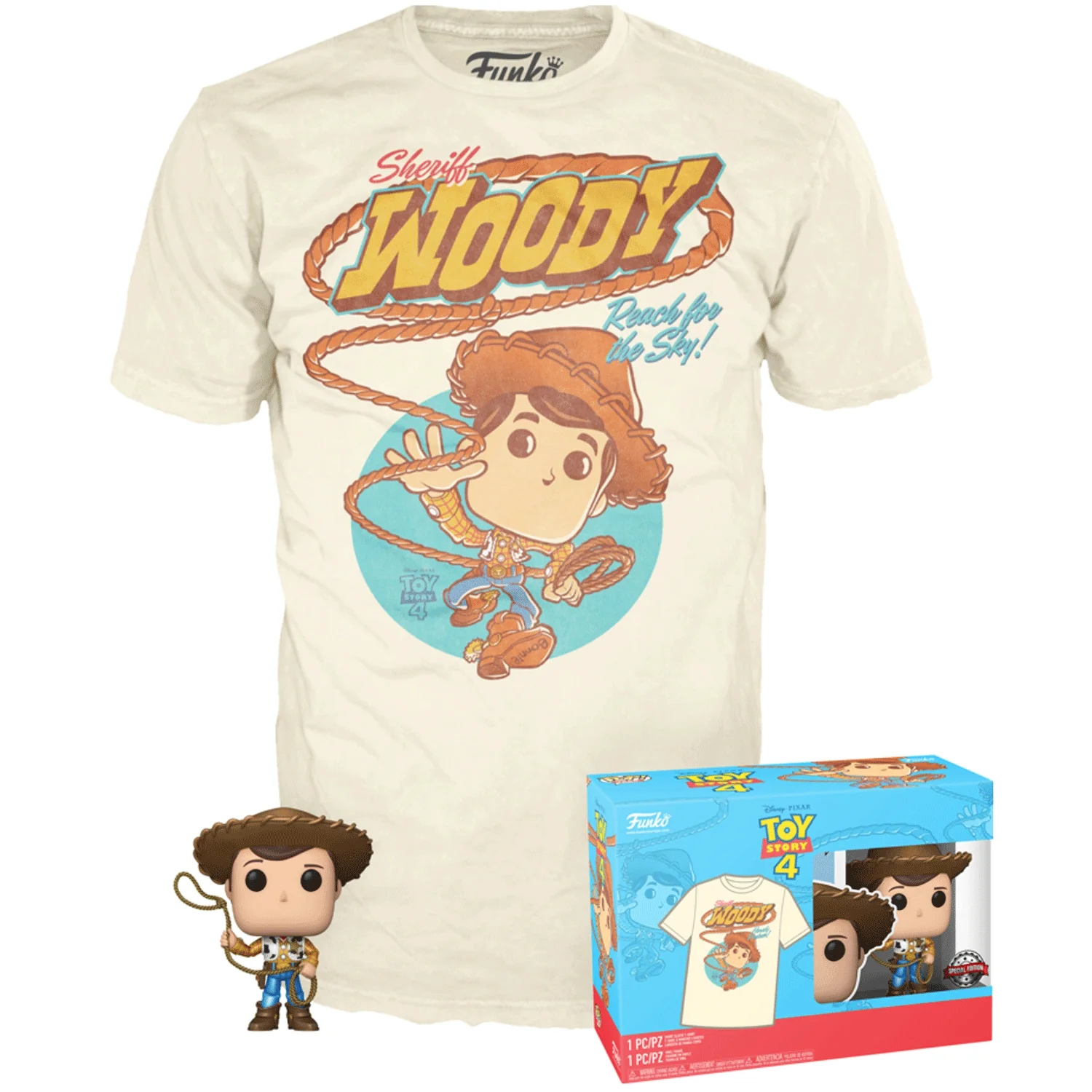 Disney Pixar Toy Story Woody Pop! Vinyl and Tee Set - Image 4