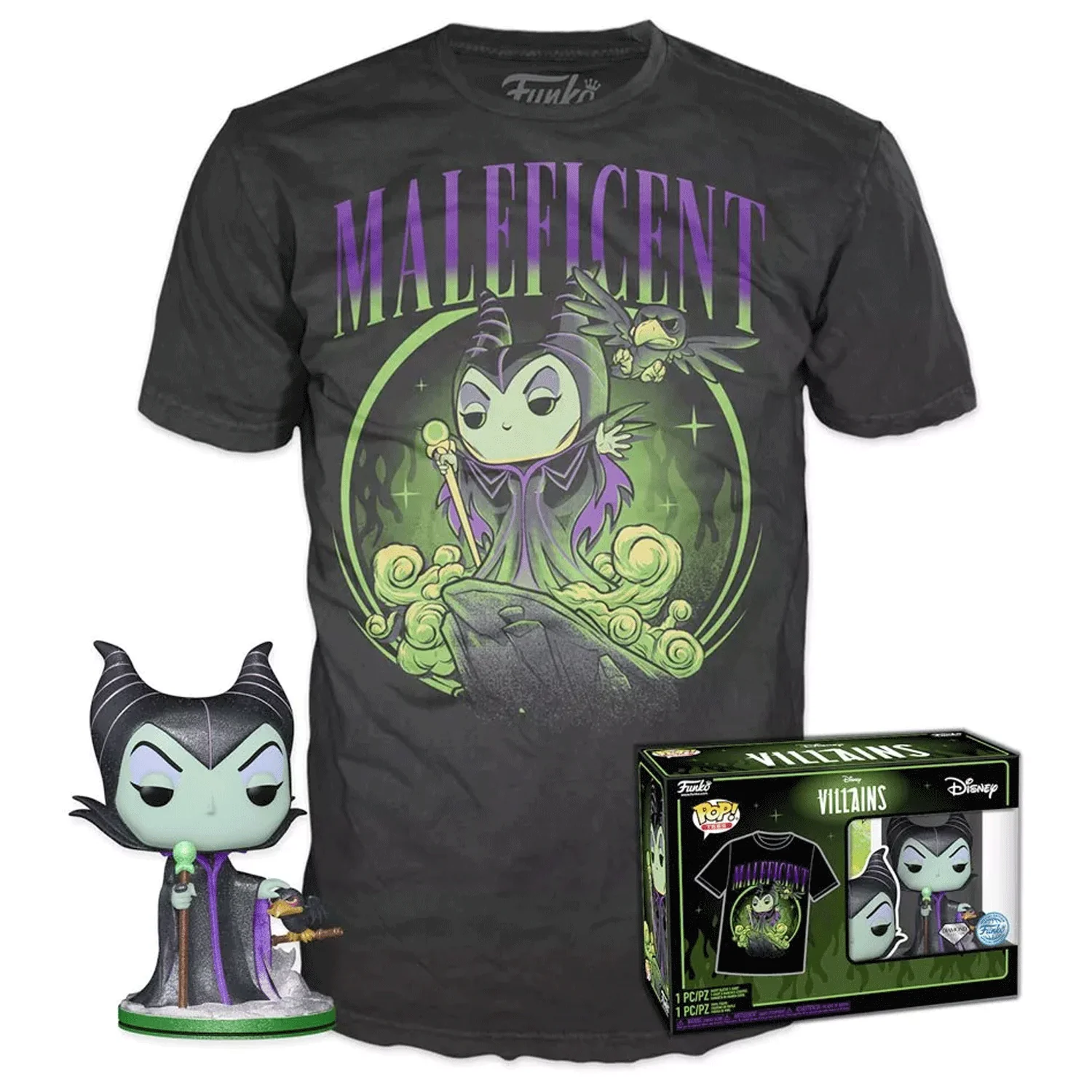 Disney Villains Sleeping Beauty Maleficent Pop! Vinyl and Tee Set - Image 4