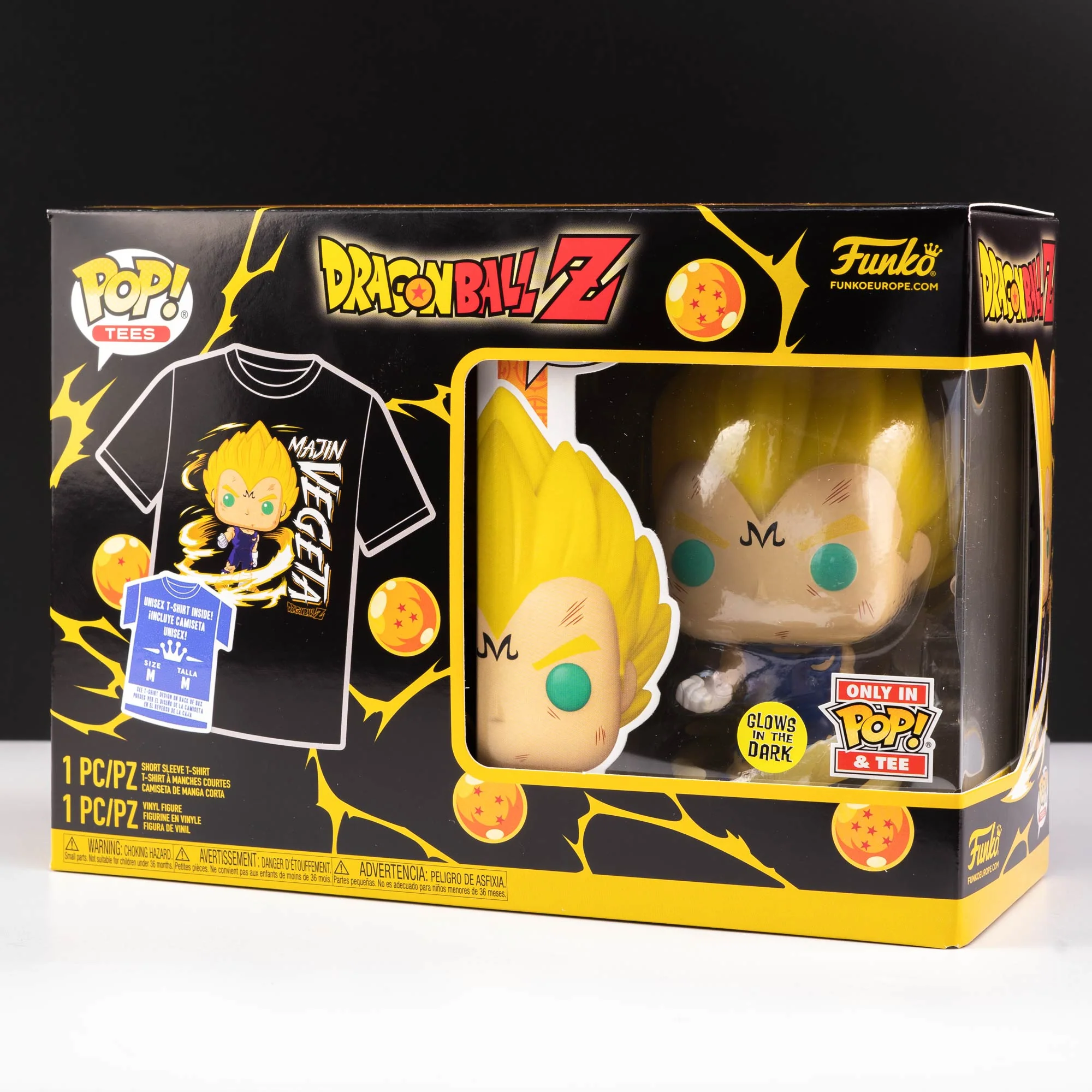 Dragon Ball Z Majin Vegeta (Glow in the Dark) Pop! Vinyl and Tee Set - Image 2