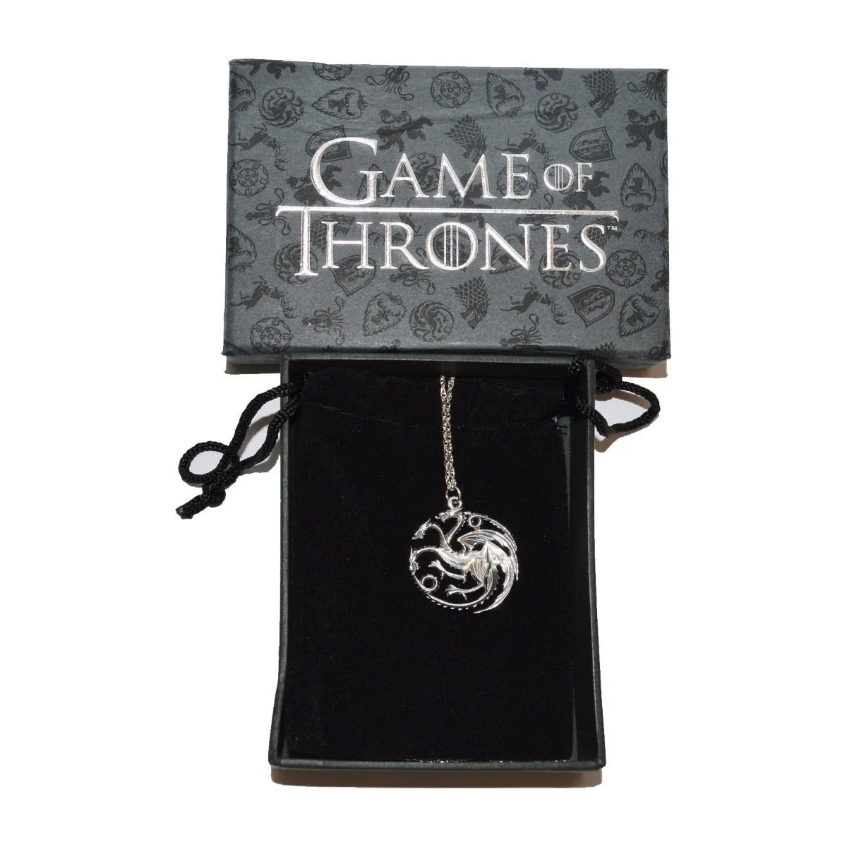 Game of Thrones House Targaryen Sterling Silver Dragon Sigil Pendant - Image 2