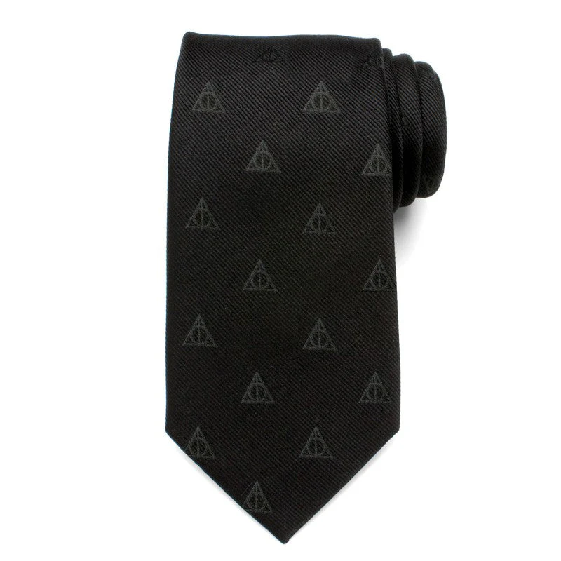 Harry Potter Deathly Hallows Black Silk Tie - Image 2