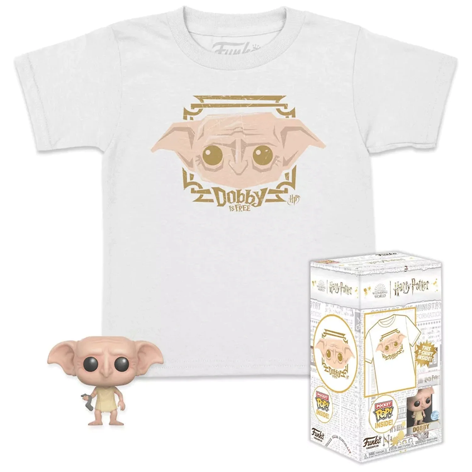 Harry Potter Dobby Pocket Pop! Vinyl and Tee Set for Kids - Image 3