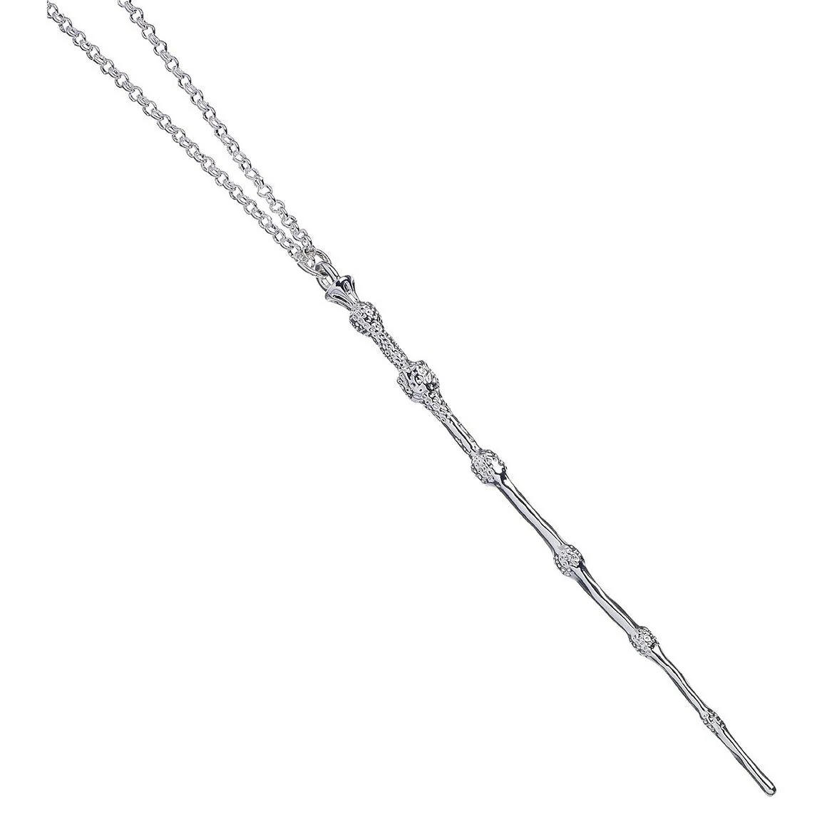 Official Harry Potter Dumbledore Silver Plated Wand Necklace - Image 3