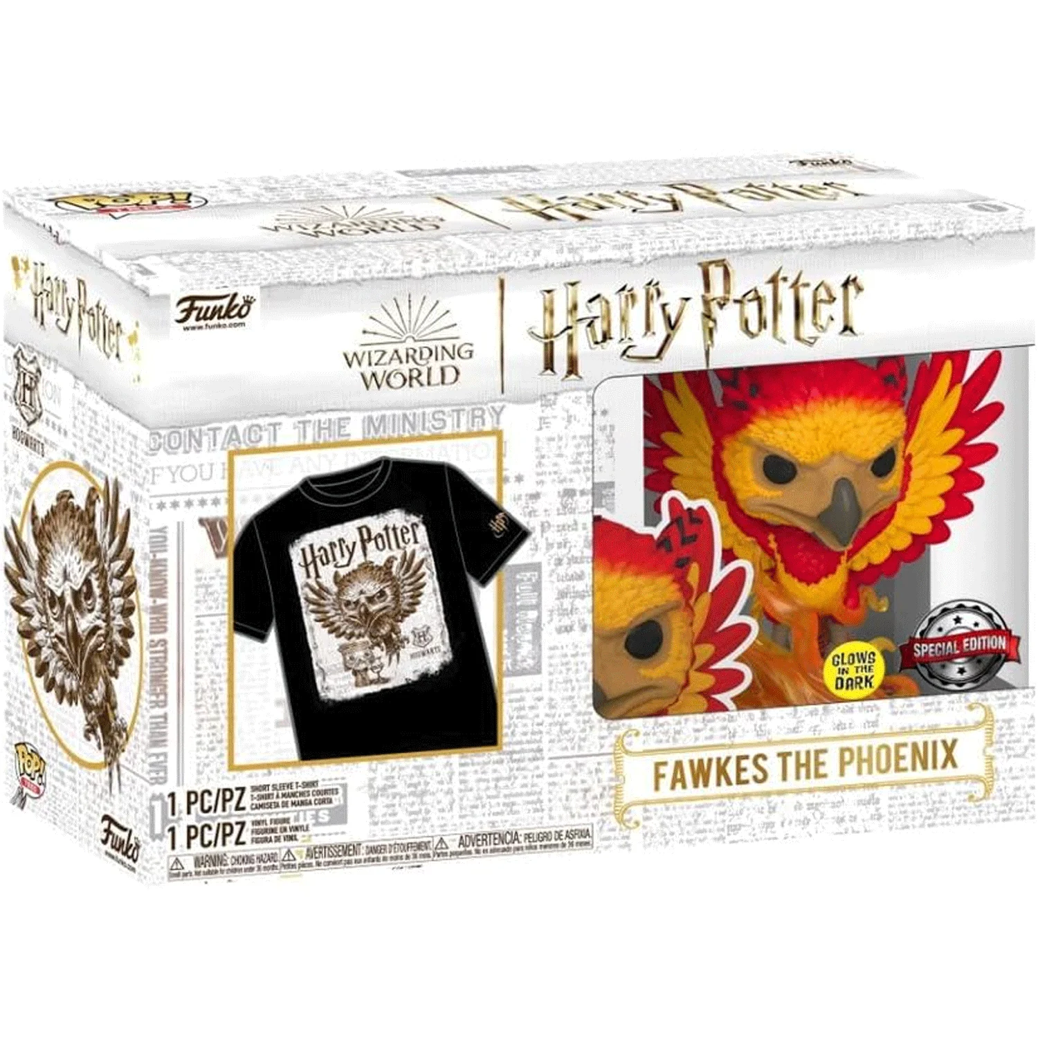 Harry Potter Fawkes the Phoenix Pop! Vinyl and Tee Set - Image 4