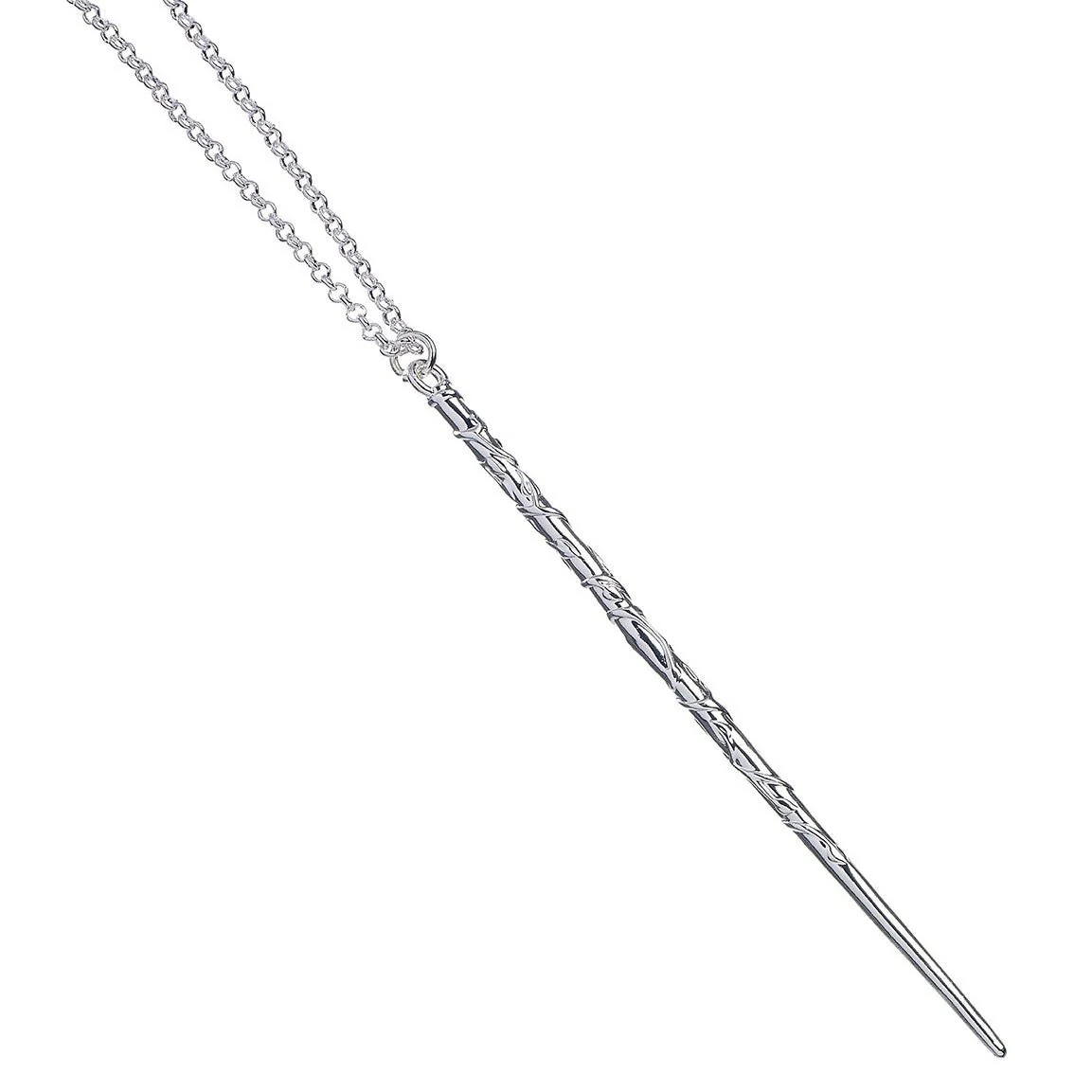Official Harry Potter Hermione Silver Plated Wand Necklace - Image 3