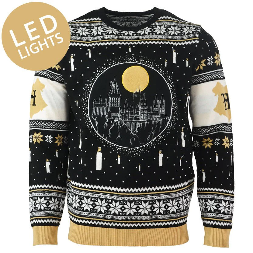 Harry Potter Hogwarts Castle LED Knitted Christmas Jumper / Sweater - Image 11