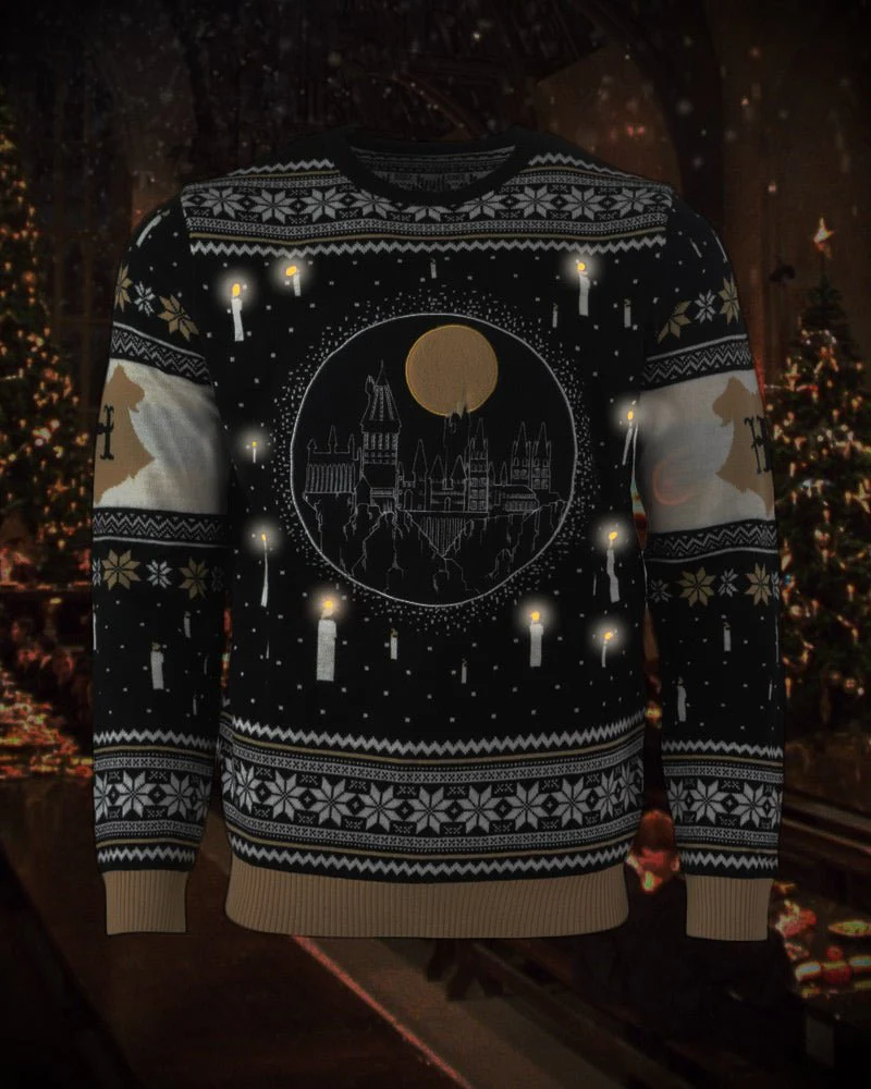 Harry Potter Hogwarts Castle LED Knitted Christmas Jumper / Sweater - Image 3