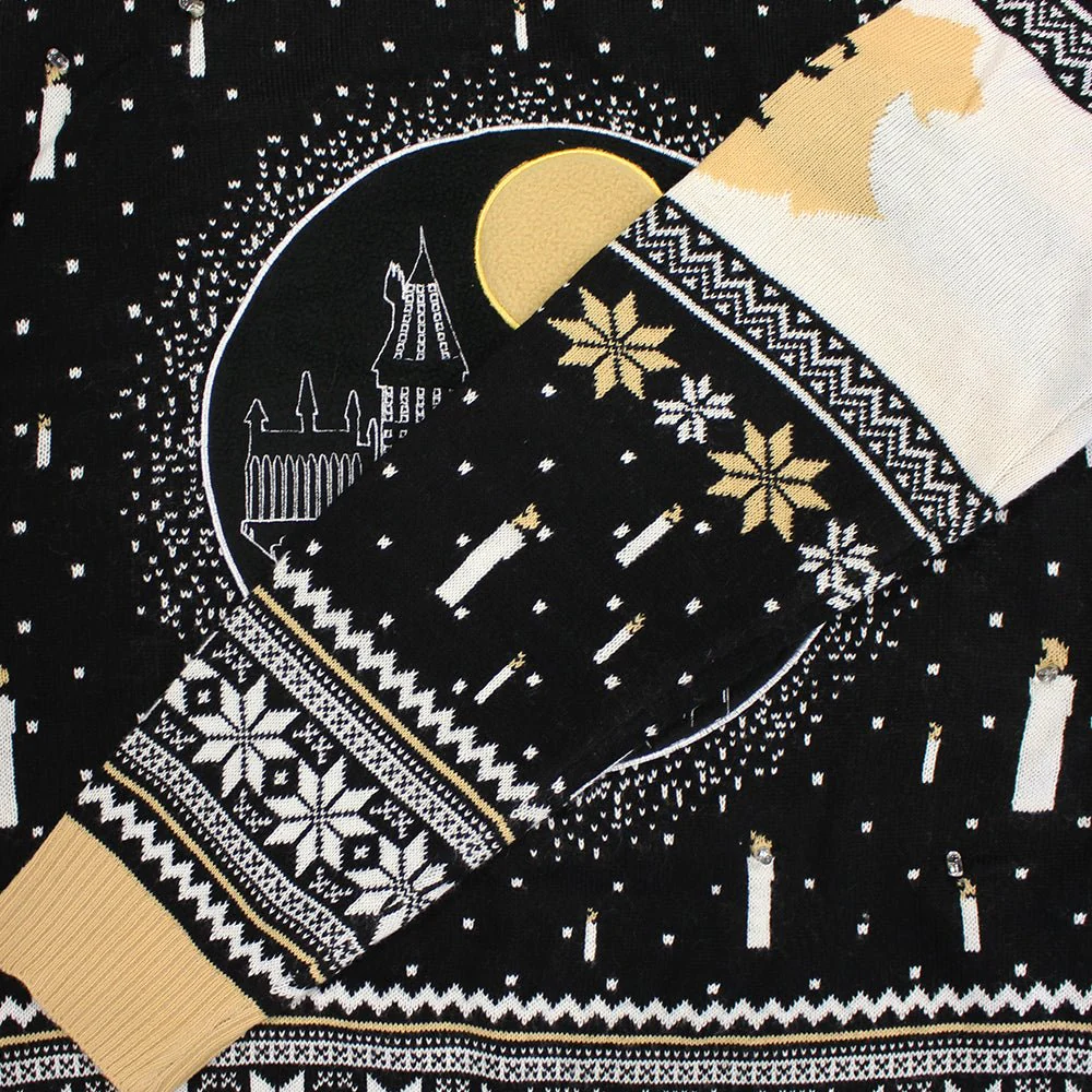 Harry Potter Hogwarts Castle LED Knitted Christmas Jumper / Sweater - Image 4