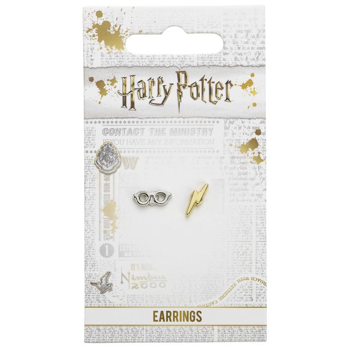 Harry Potter Lightening Bolt and Glasses Stud Earrings - Image 2