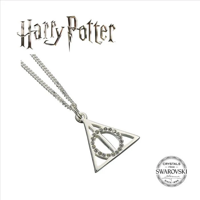 Harry Potter Sterling Silver Deathly Hallows Necklace with Swarovski Crystals - Image 2
