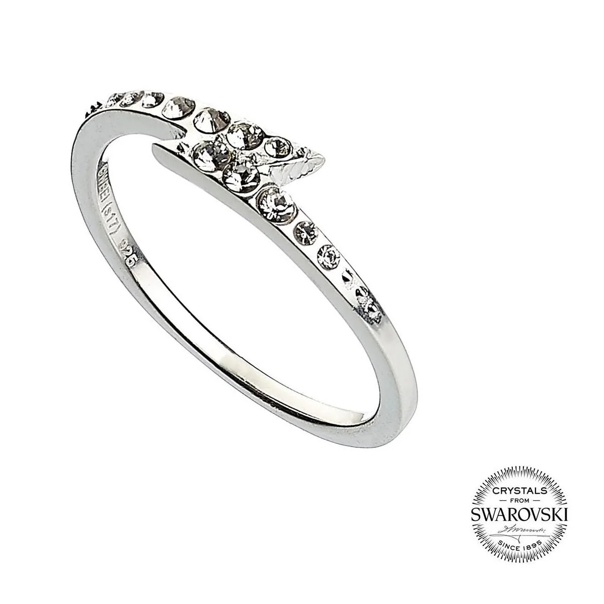 Harry Potter Sterling Silver Lightning Bolt Ring with Swarovski Crystals - Image 4
