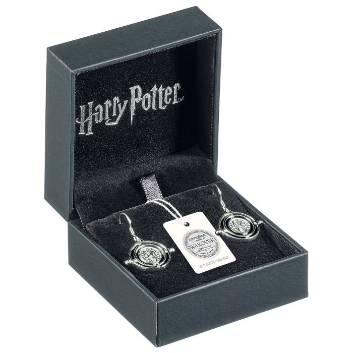 Harry Potter Time Turner Sterling Silver Earrings with Swarovski Crystals - Image 2