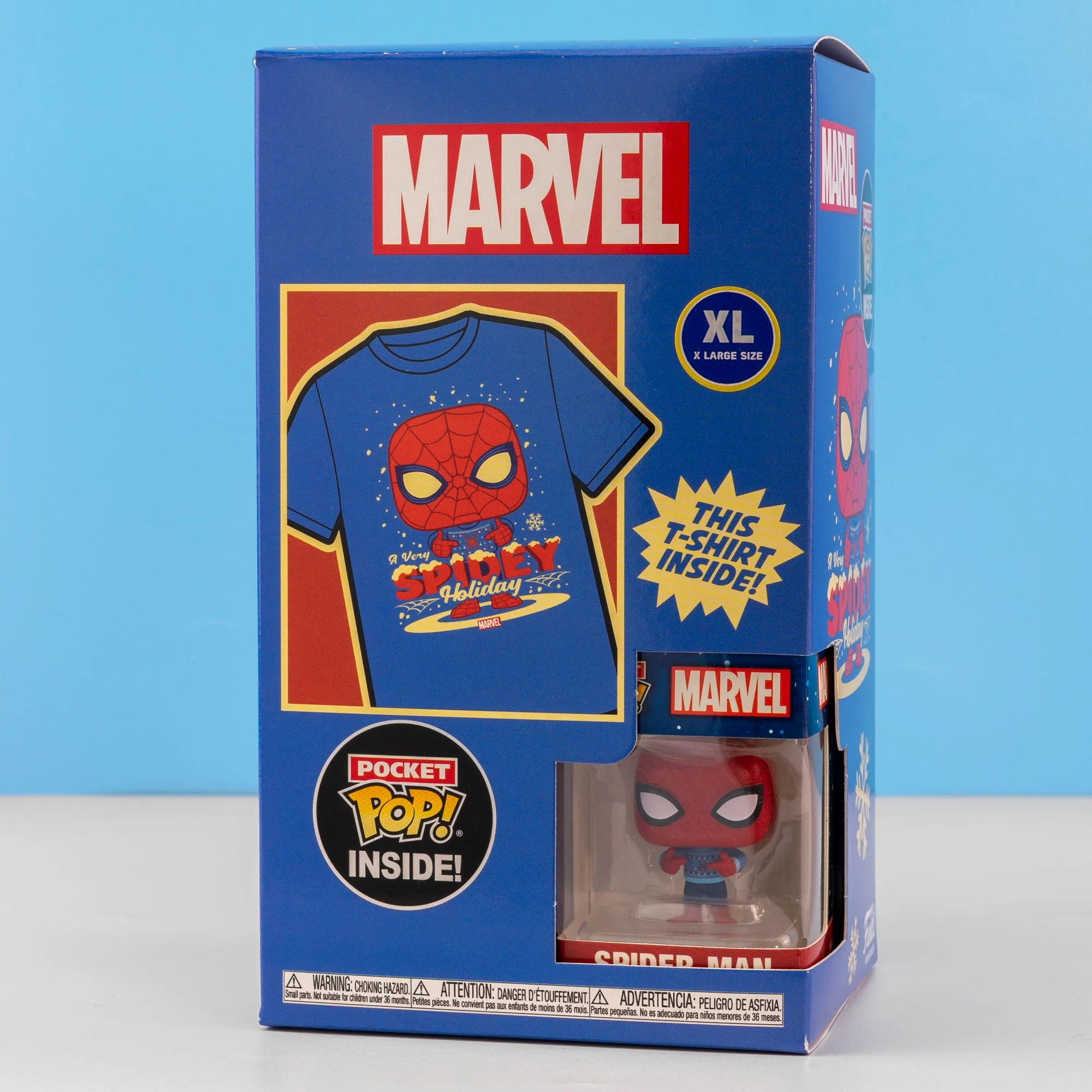 Holiday Spider-Man Pocket Funko Pop! Vinyl and Tee Set for Kids - Image 2
