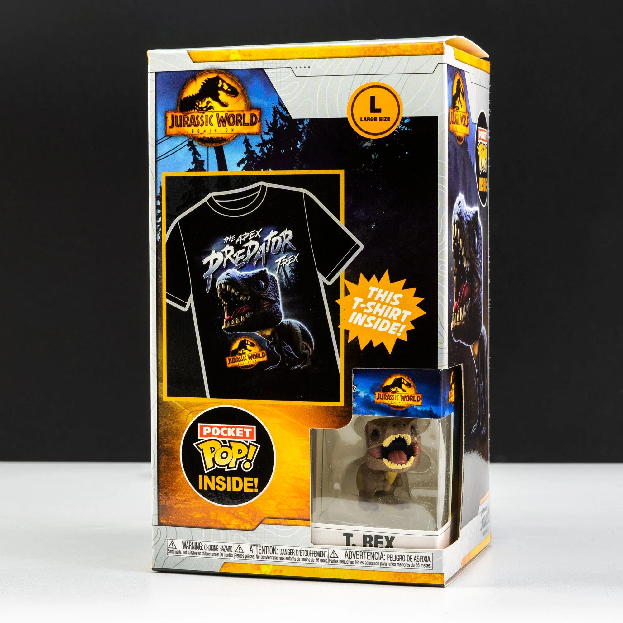 Jurassic World T-Rex Pocket Pop! Vinyl and Tee Set for Kids - Image 2