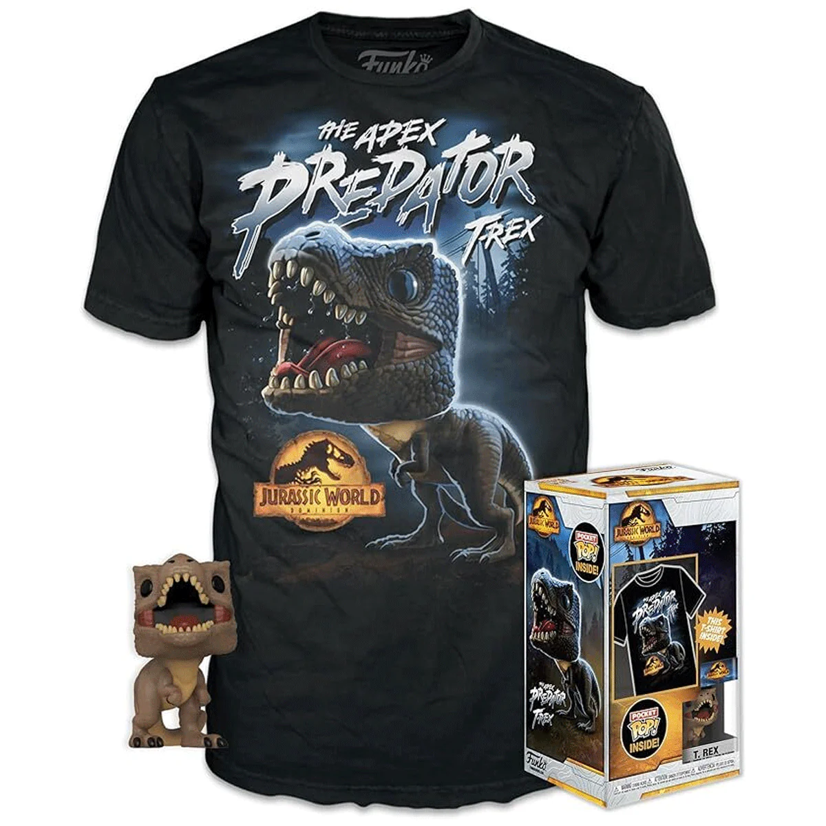 Jurassic World T-Rex Pocket Pop! Vinyl and Tee Set for Kids - Image 3