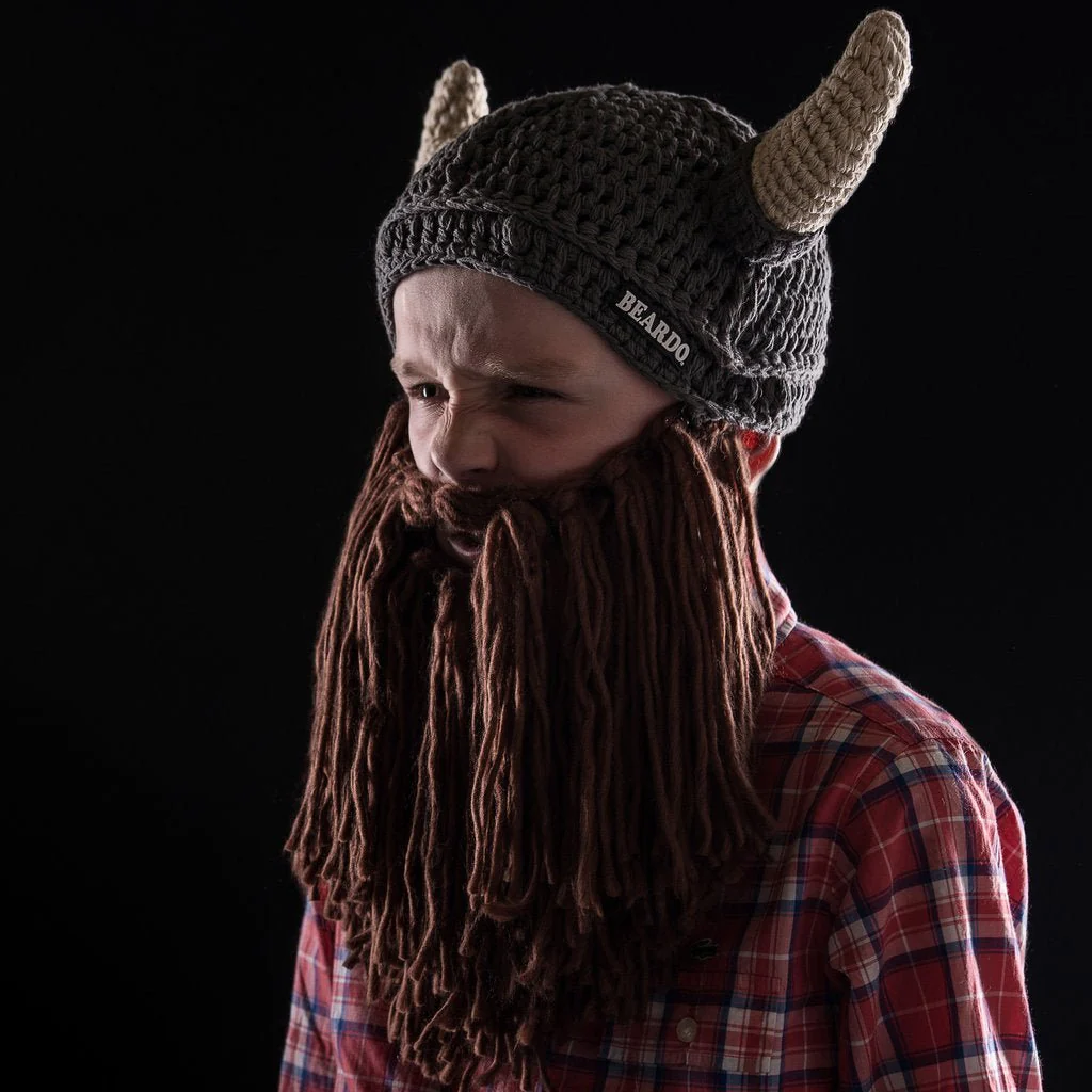 Kids Viking Horn Bearded Hat - Image 3