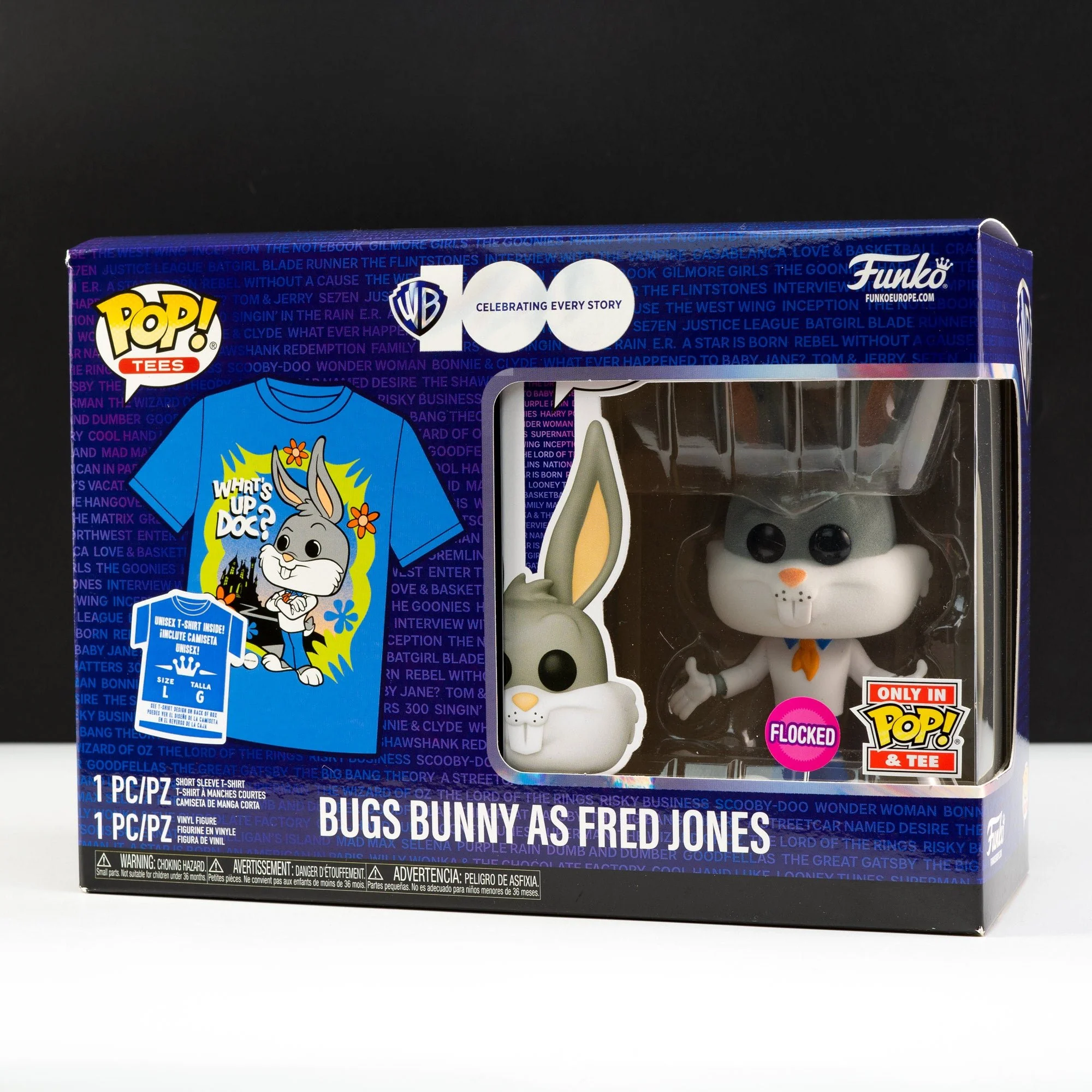 Looney Tunes Bugs Bunny as Fred Jones Pop! Vinyl and Tee Set - Image 2