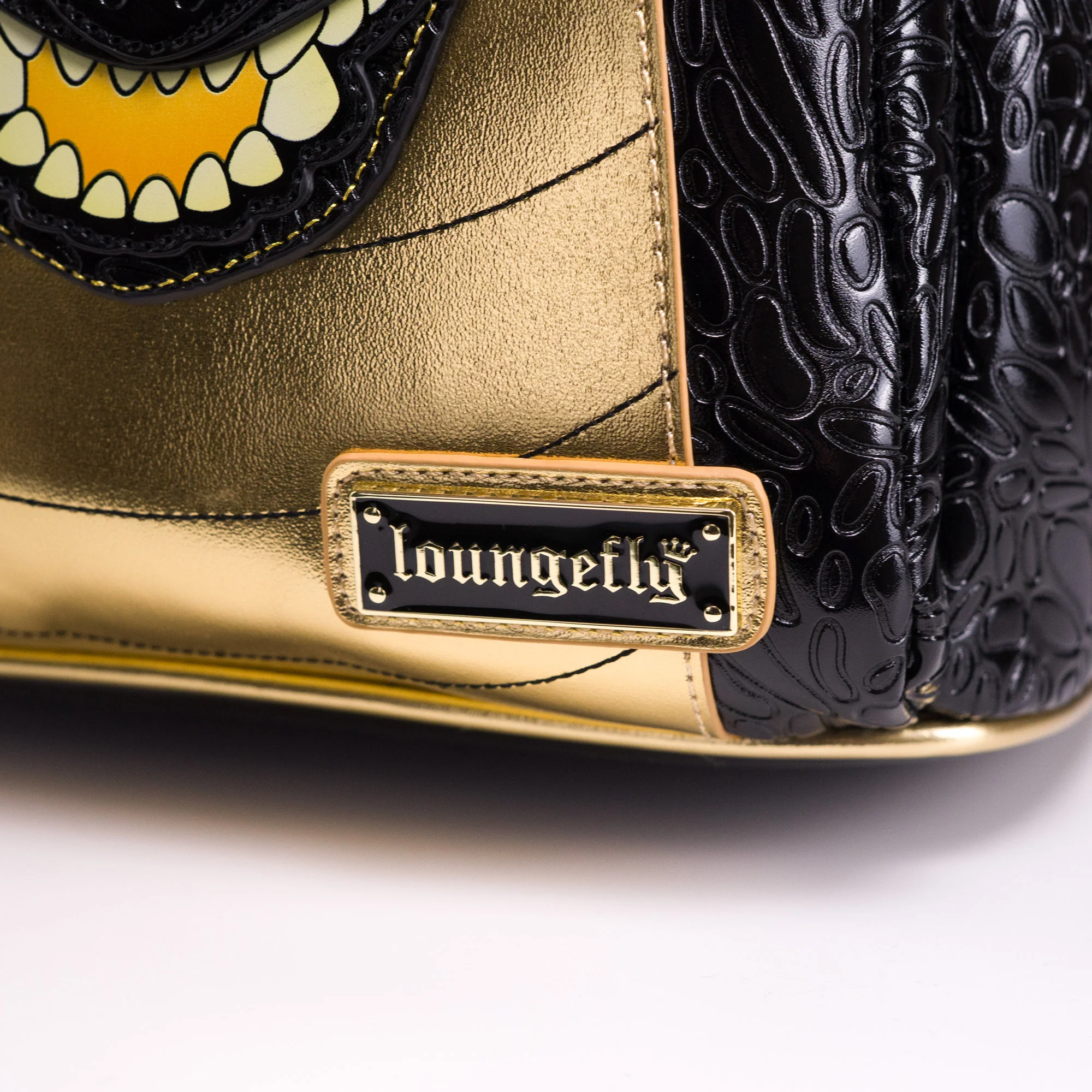 Loungefly Originals Black and Gold Dragon Mini Backpack - Image 3