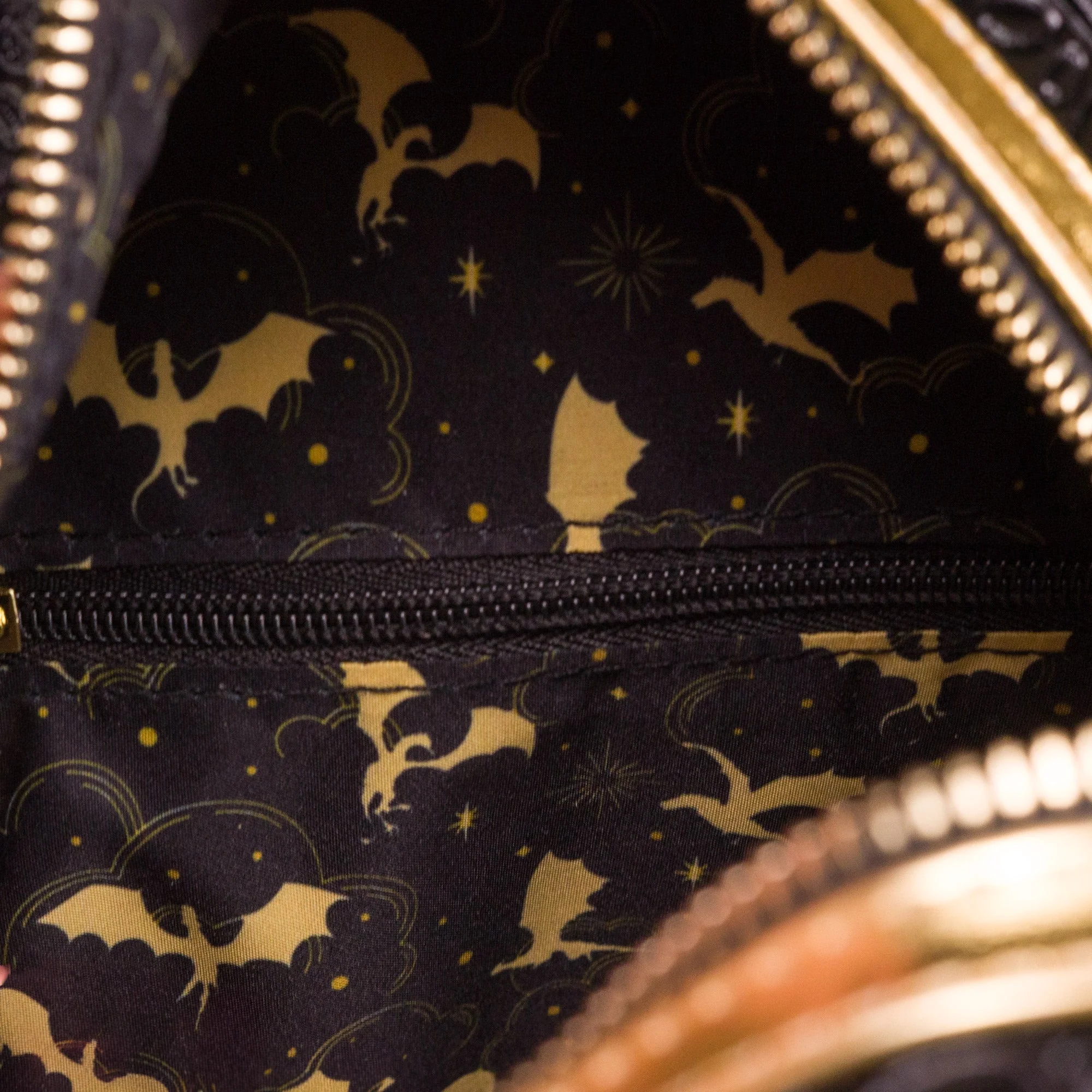 Loungefly Originals Black and Gold Dragon Mini Backpack - Image 7