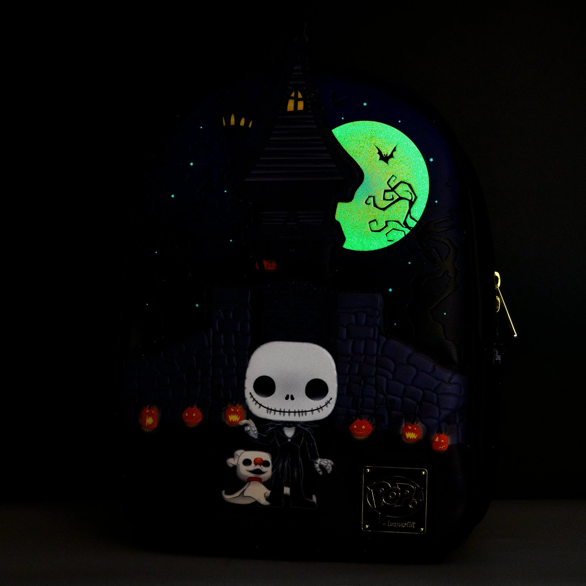 Loungefly x NBC Jack Skellington and Zero GITD House Mini Backpack - Image 3