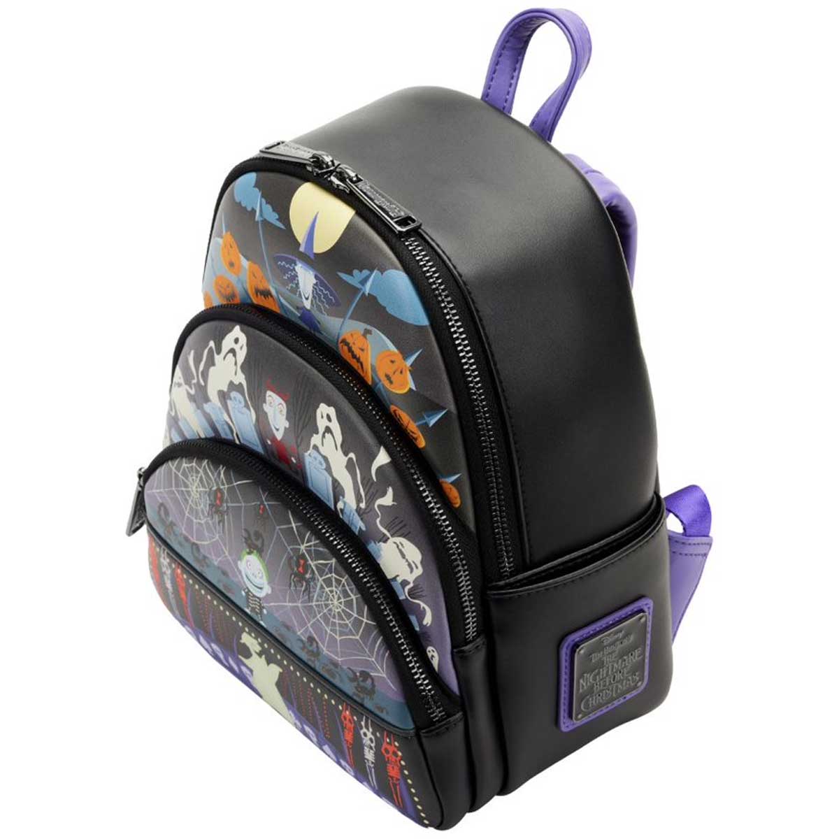 Loungefly The Nightmare Before Christmas Triple Pocket Lock Shock Barrel Oogie Boogie  Backpack - Image 4