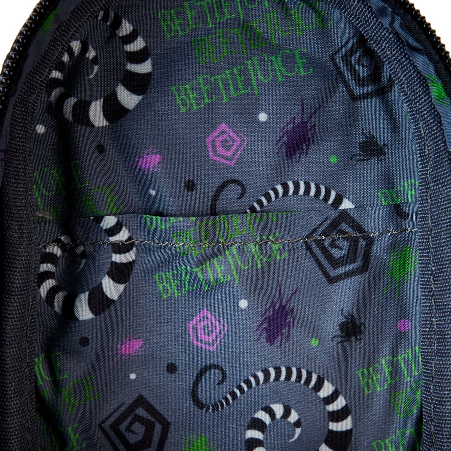 Loungefly x Beetlejuice Here Lies Betelgeuse Mini Backpack Pencil Case - Image 4