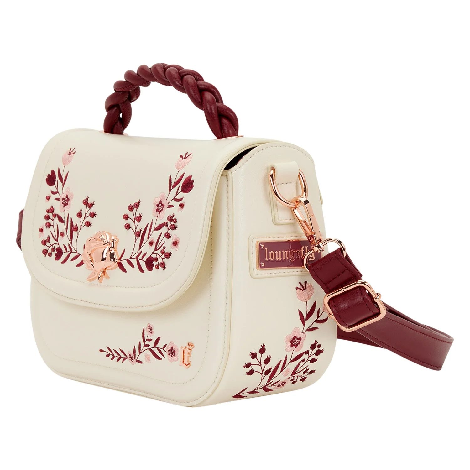 Loungefly Originals Cream & Red Floral Crossbody Bag - Image 2