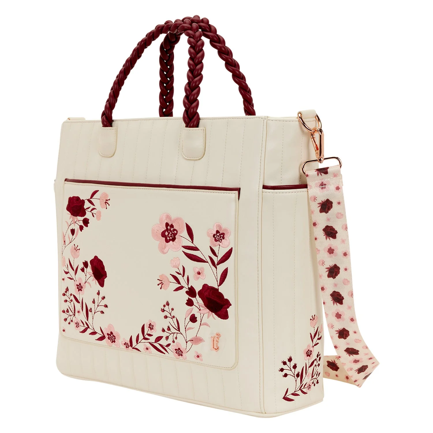 Loungefly Originals Cream & Red Floral Tote Bag - Image 2