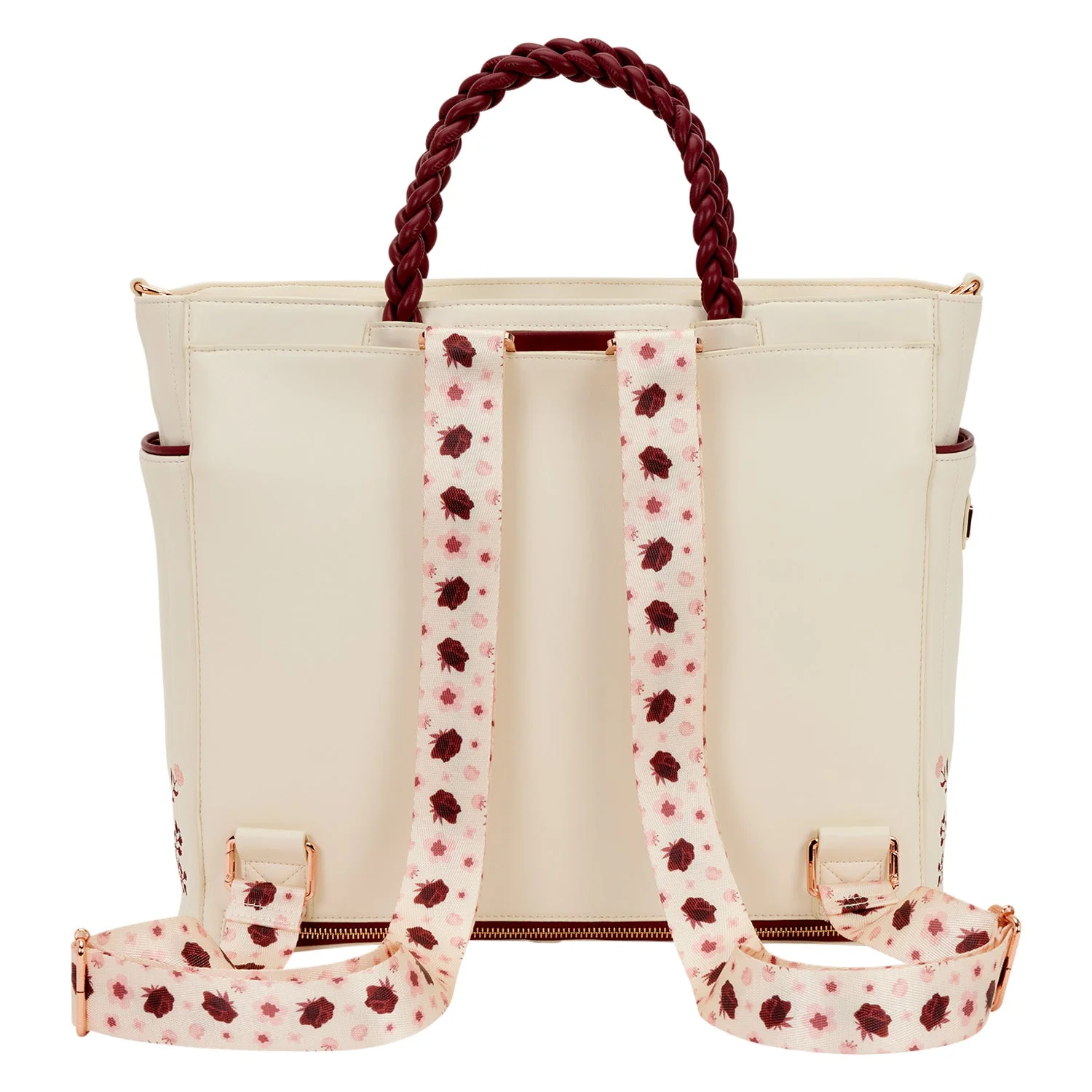 Loungefly Originals Cream & Red Floral Tote Bag - Image 3