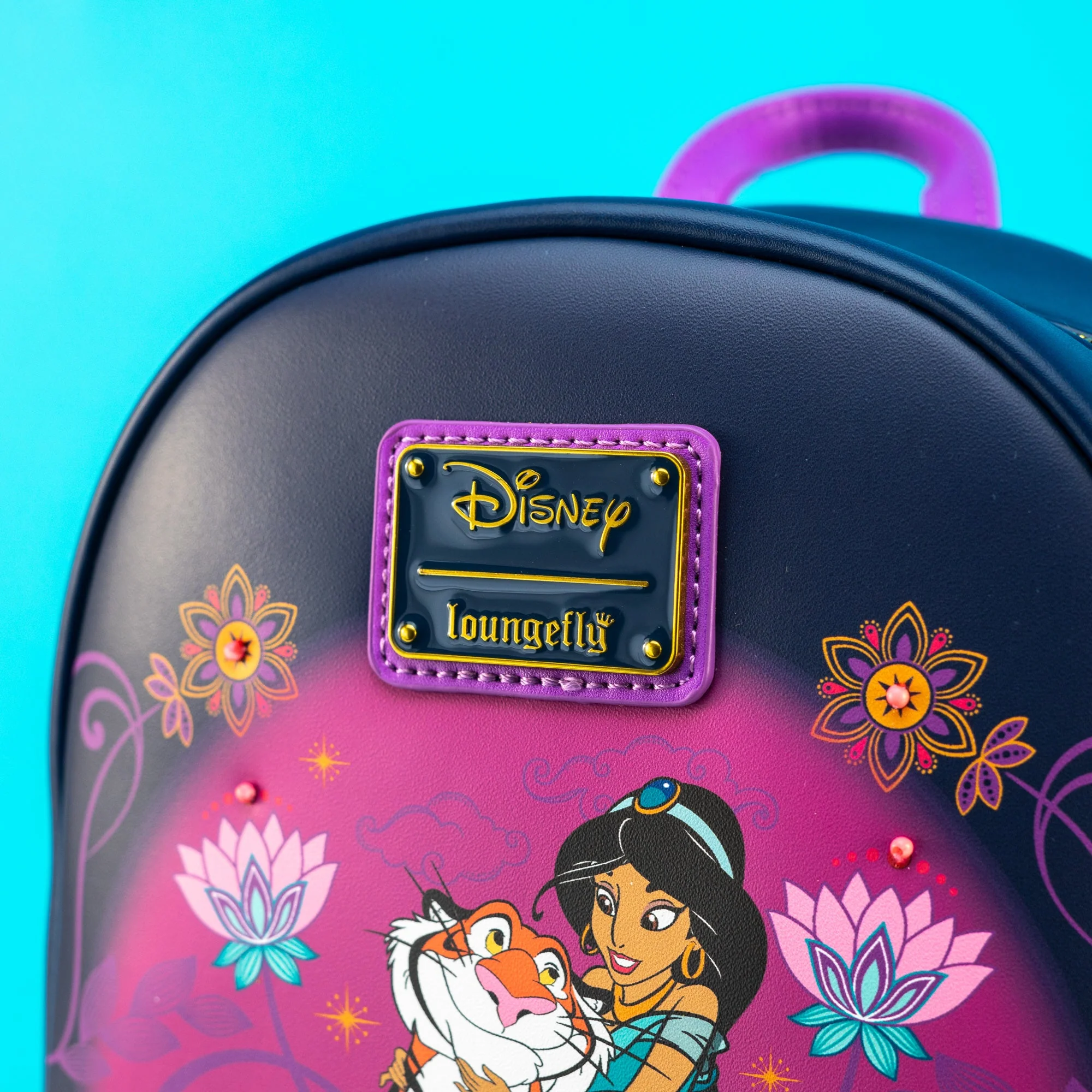 Loungefly x Disney Aladdin Princess Jasmine and Rajah Floral Print Mini Backpack - Image 2