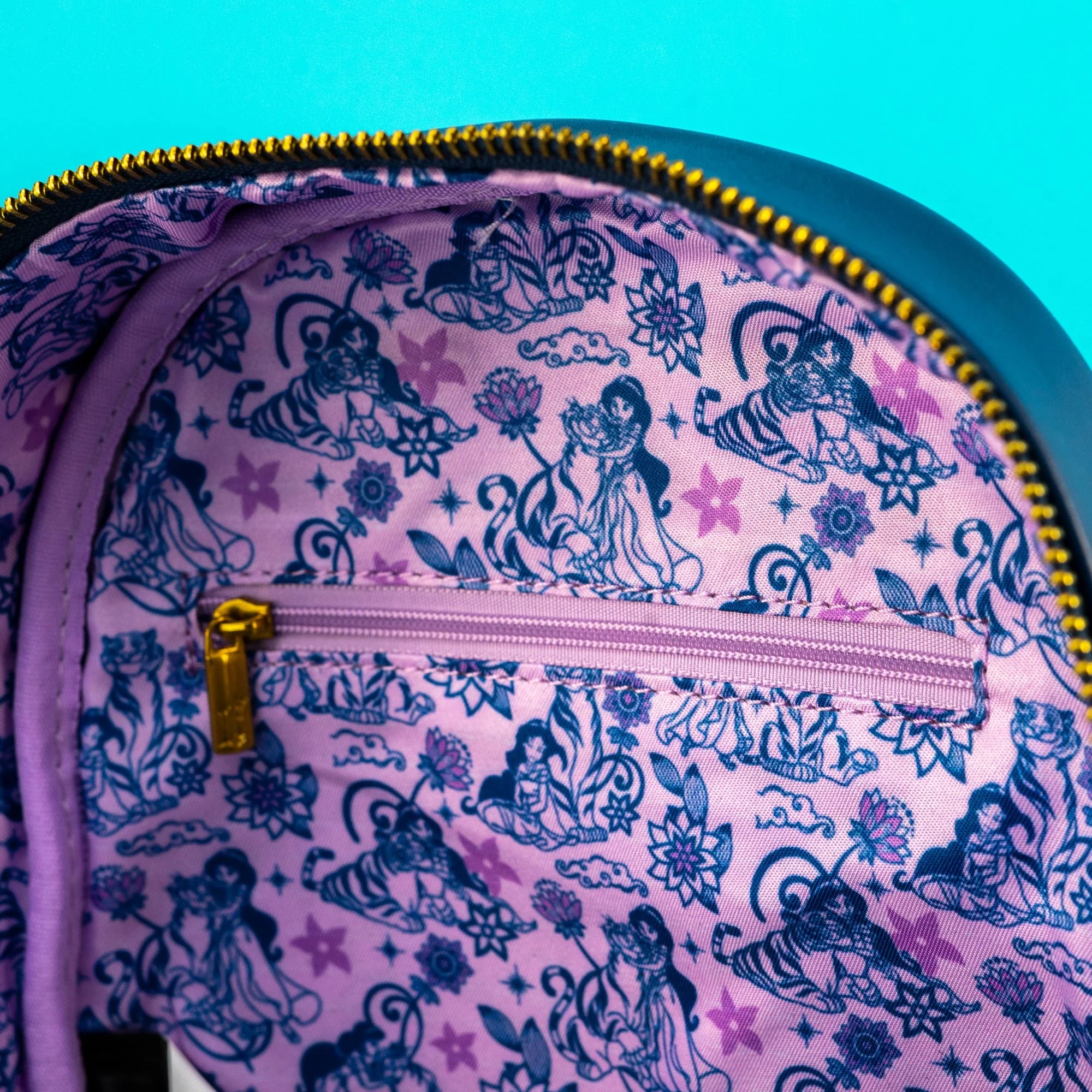 Loungefly x Disney Aladdin Princess Jasmine and Rajah Floral Print Mini Backpack - Image 5