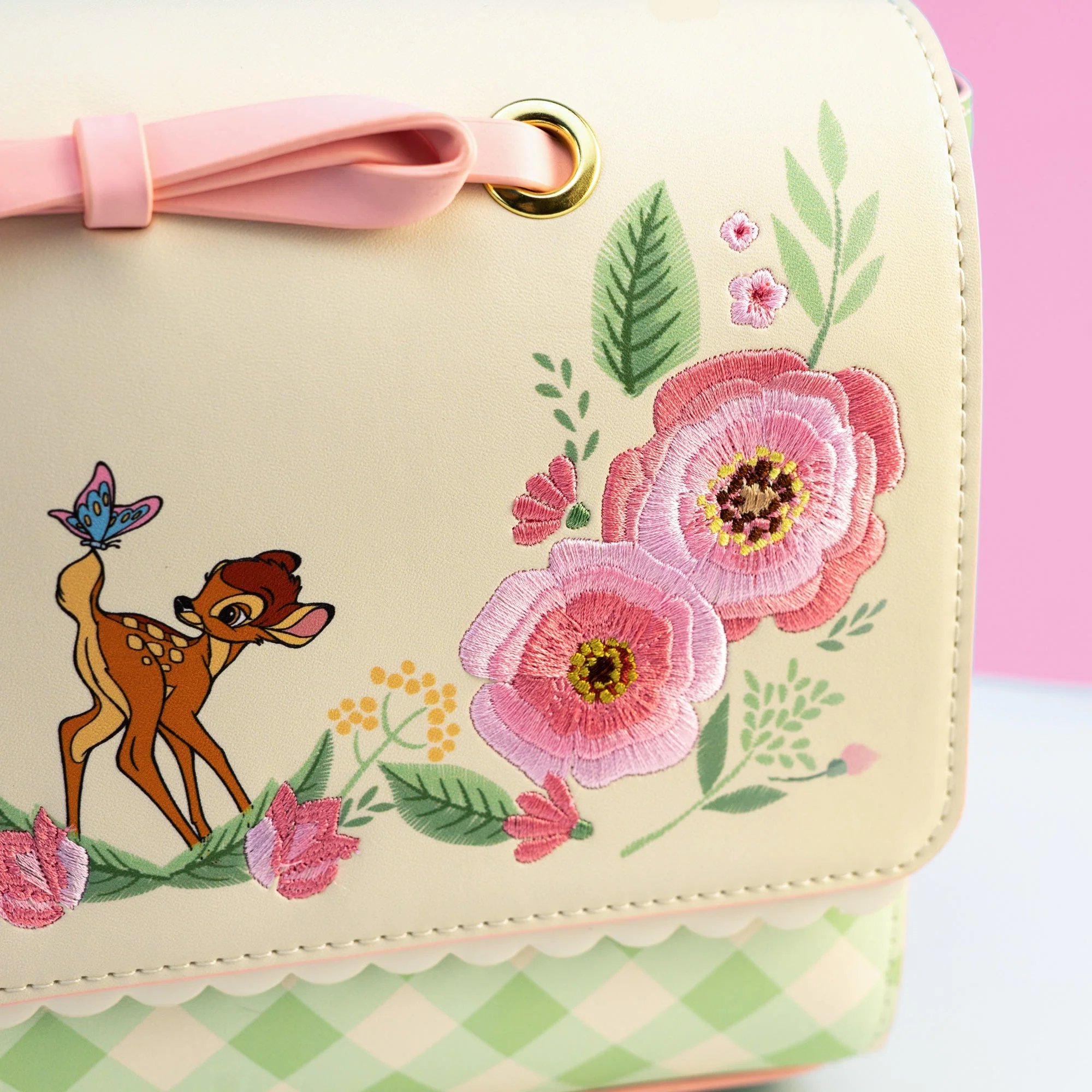 Loungefly x Disney Bambi Spring Time Gingham Crossbody Bag - Image 4