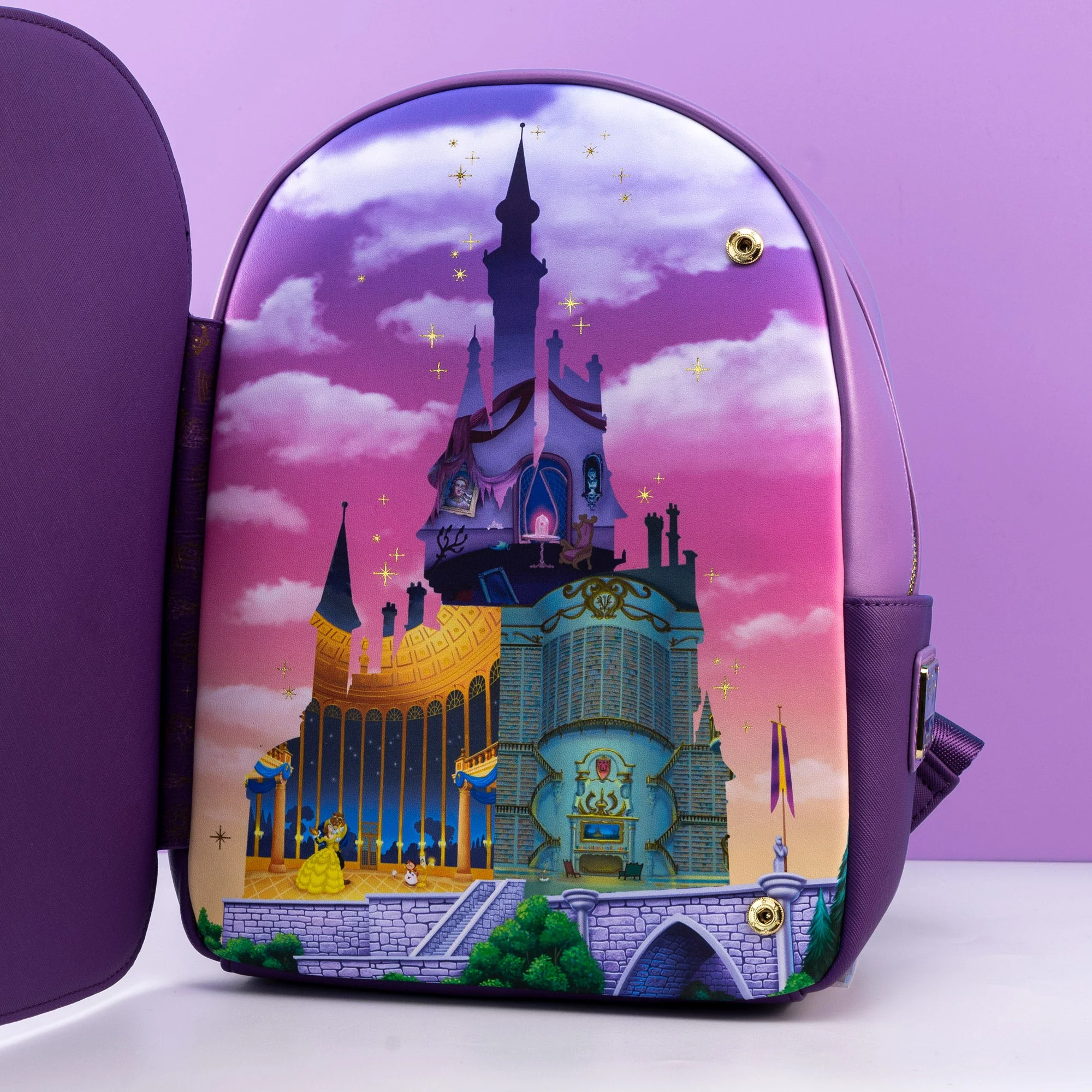Loungefly x Disney The Beauty and The Beast Castle Window Mini Backpack - Image 10