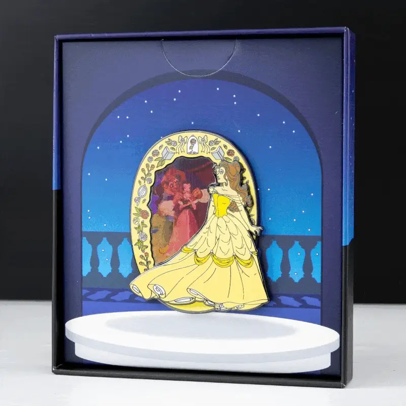Loungefly x Disney Beauty and The Beast Lenticular 3 Inch Sliding Pin - Image 2