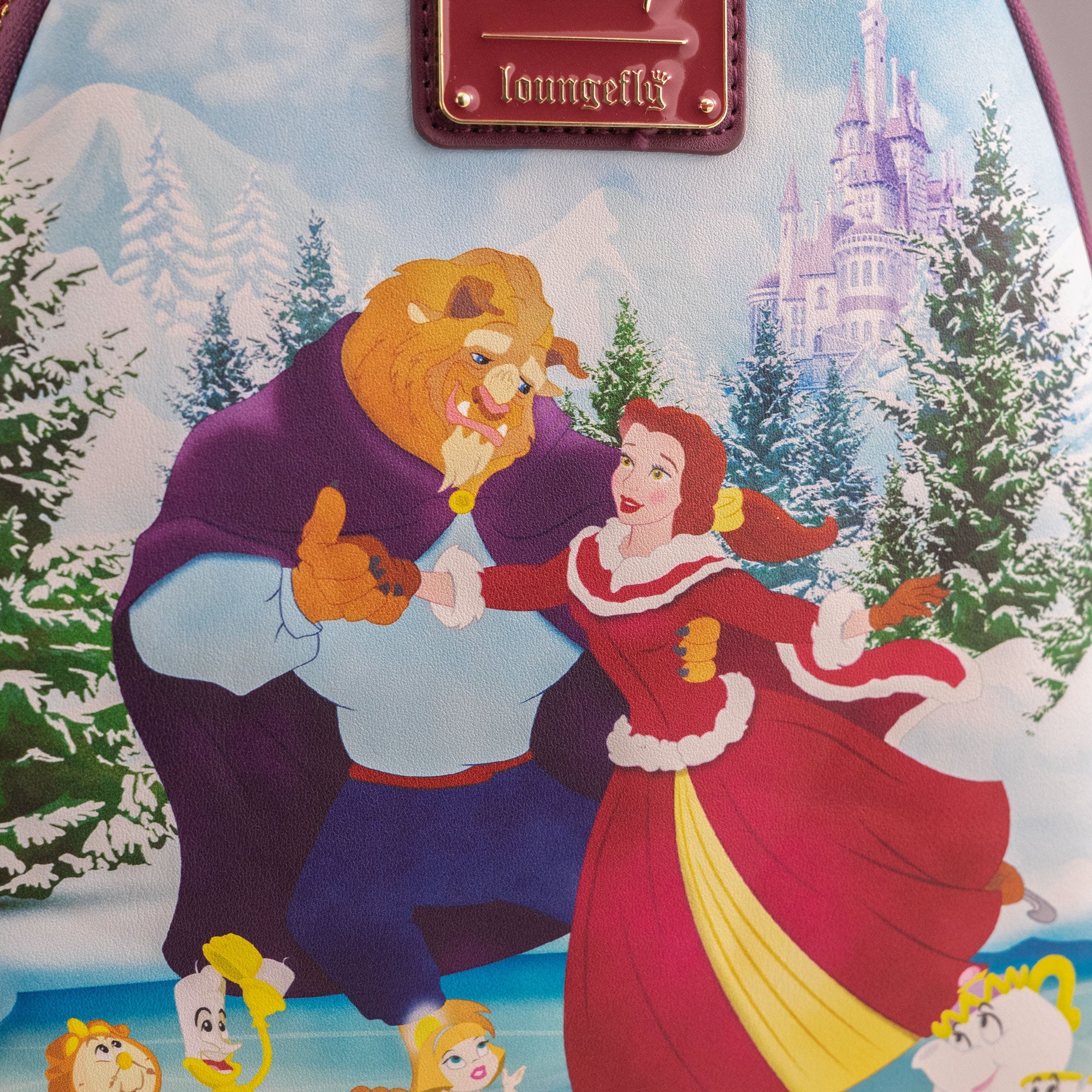 Loungefly x Disney Beauty and the Beast Enchanted Belle Winter Scene Mini Backpack - Image 3