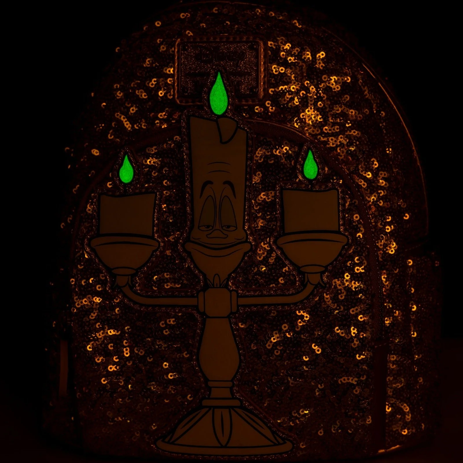 Loungefly x Disney Beauty and the Beast Lumière Sequin Mini Backpack - Image 2