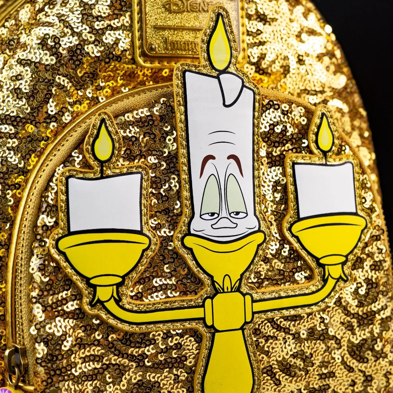 Loungefly x Disney Beauty and the Beast Lumière Sequin Mini Backpack - Image 3