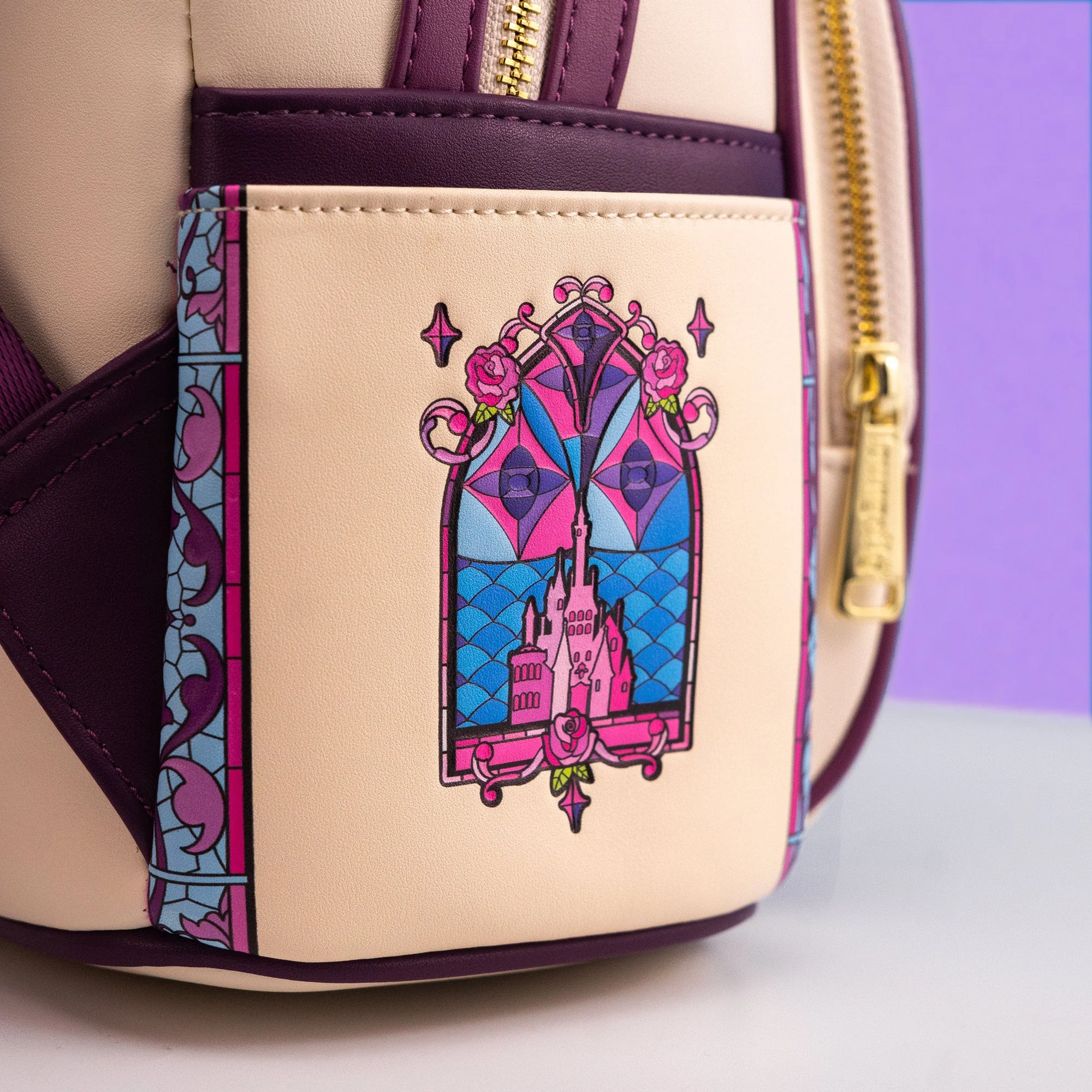 Loungefly x Disney Beauty and the Beast Stained Glass Mini Backpack - Image 4