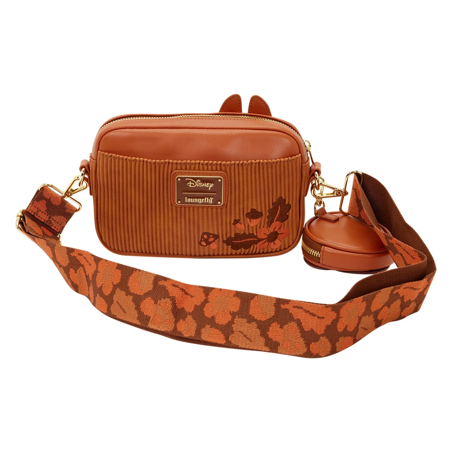 Loungefly x Disney Chip 'N' Dale Corduroy Sling Crossbody Bag With Coin Bag - Image 4