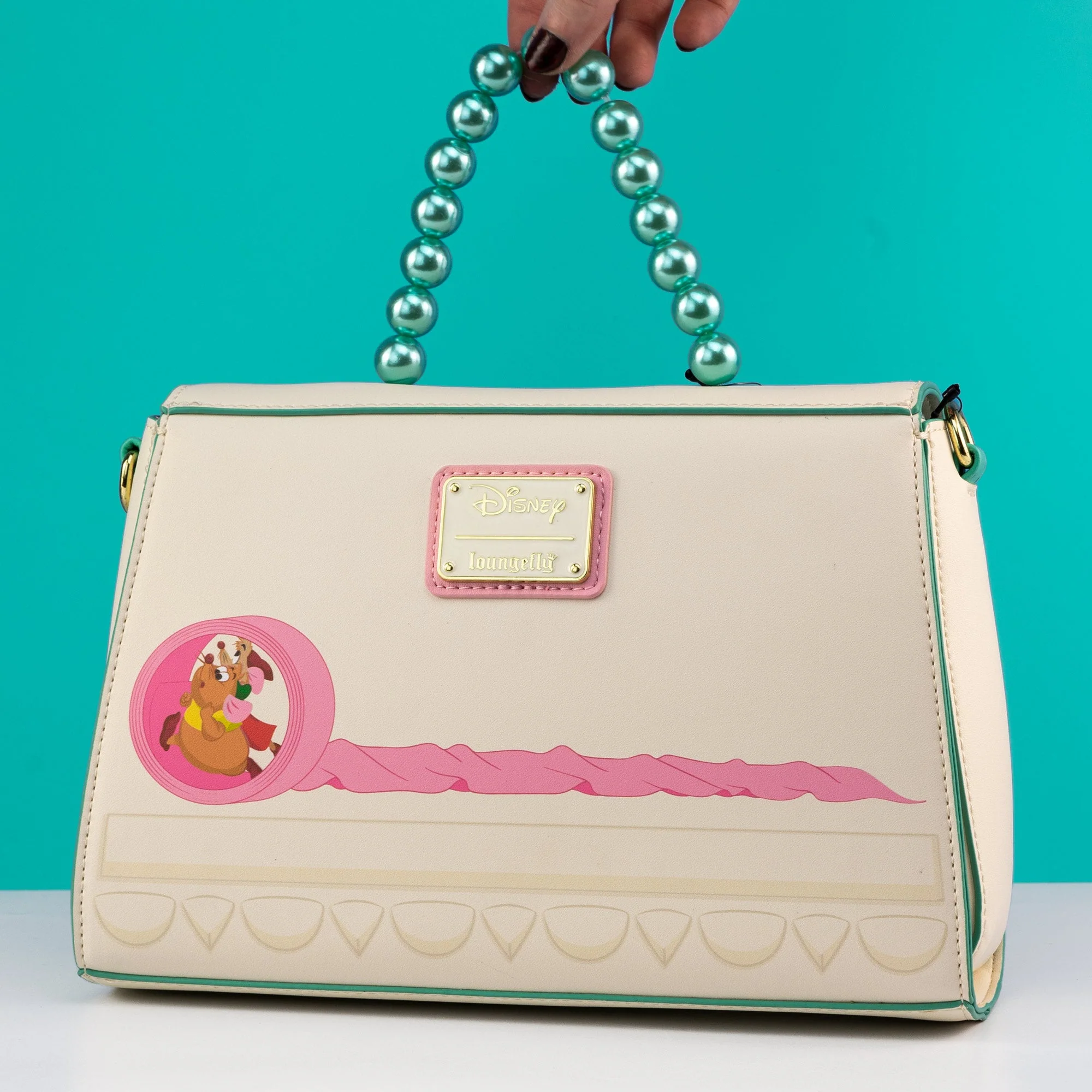 Loungefly x Disney Cinderella Gus and Jaq Bead Handle Crossbody Bag - Image 2